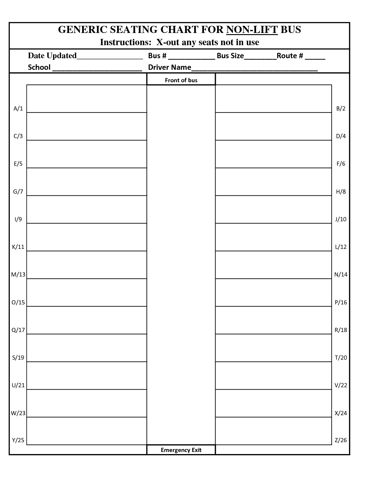 8 Best Images Of Printable School Seating Charts School Bus Seating 