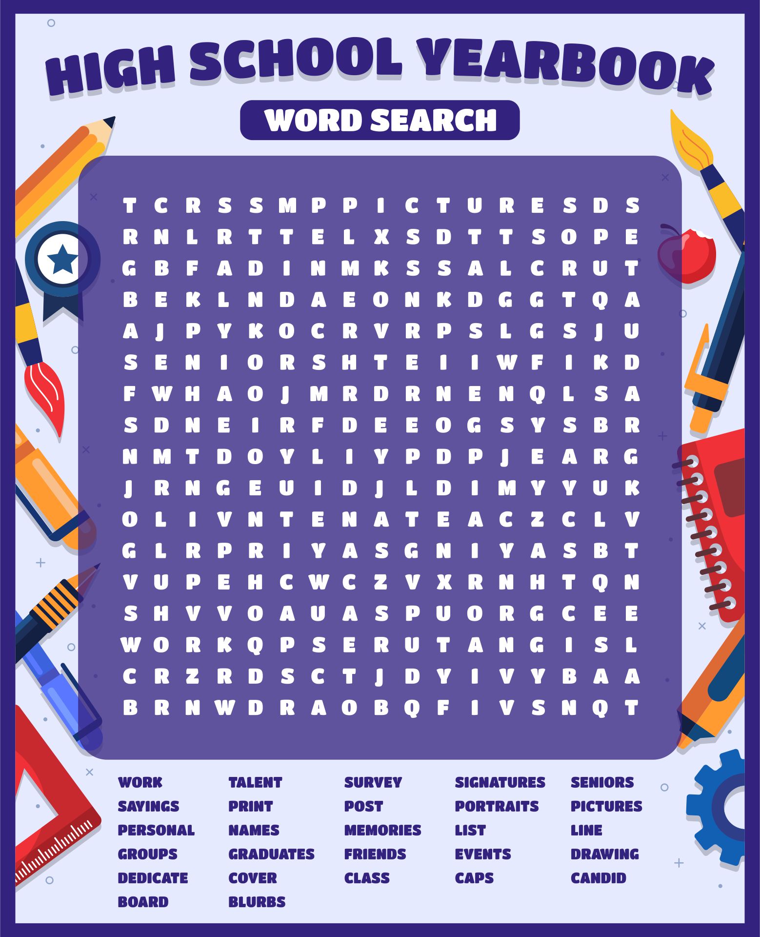 6 Best Images Of High School Word Searches Printable School Word 