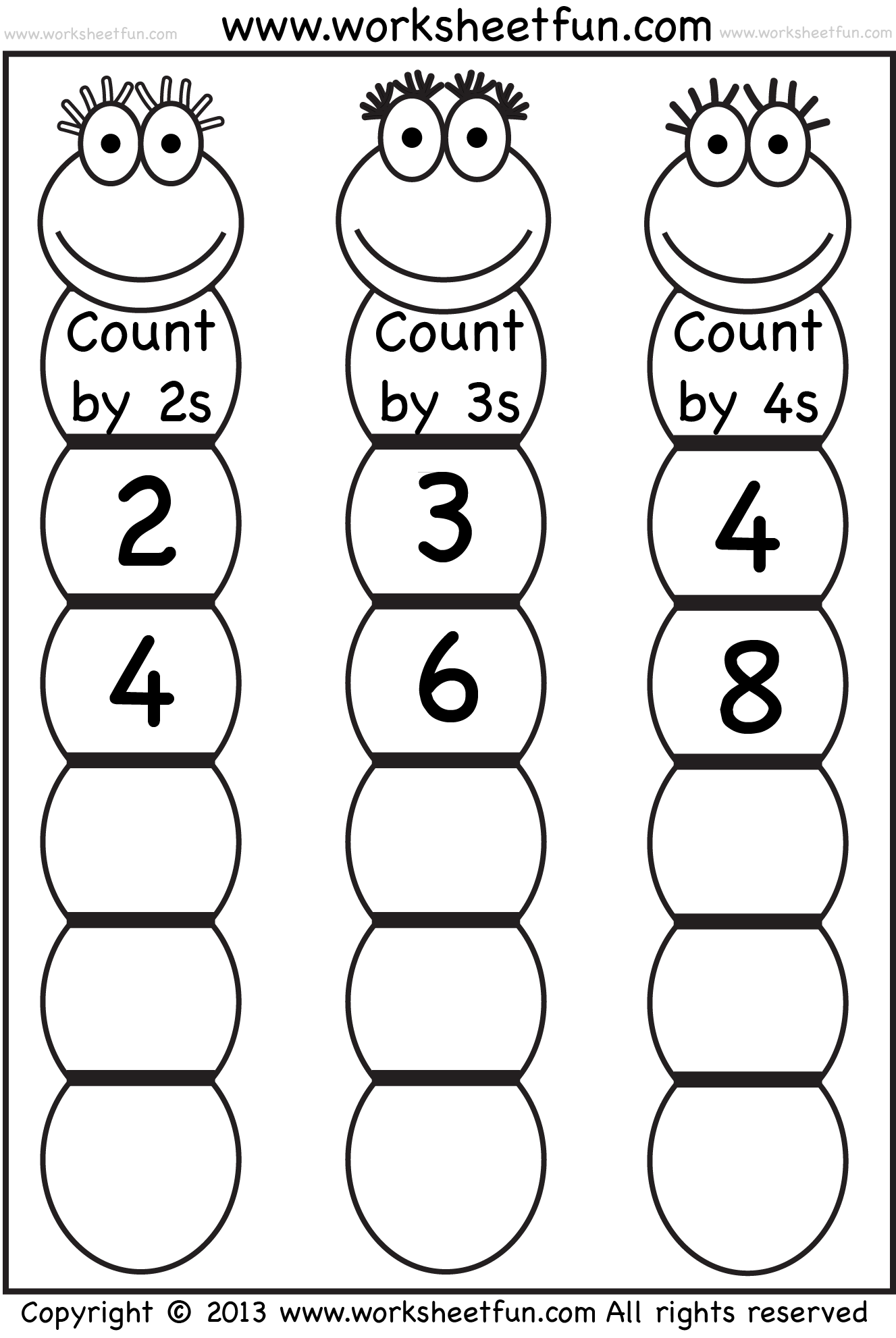Skip Counting By 2s Printable