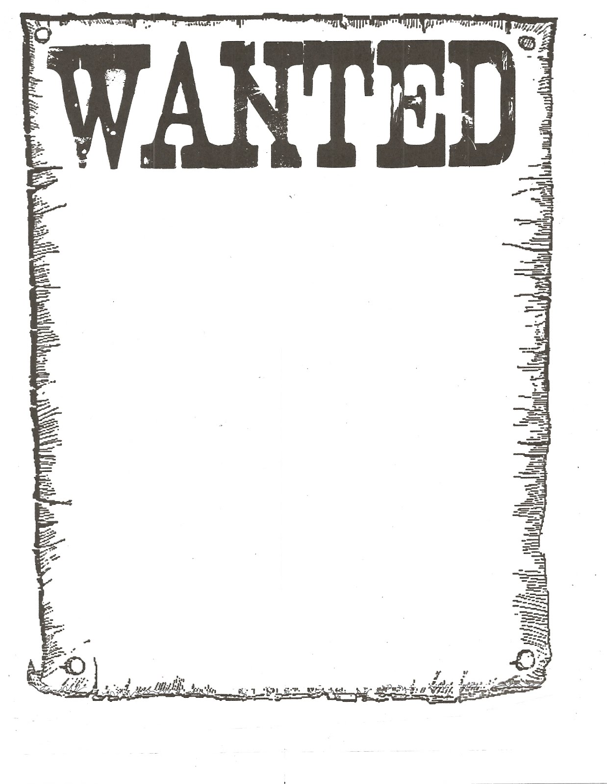 Wanted Template Printable