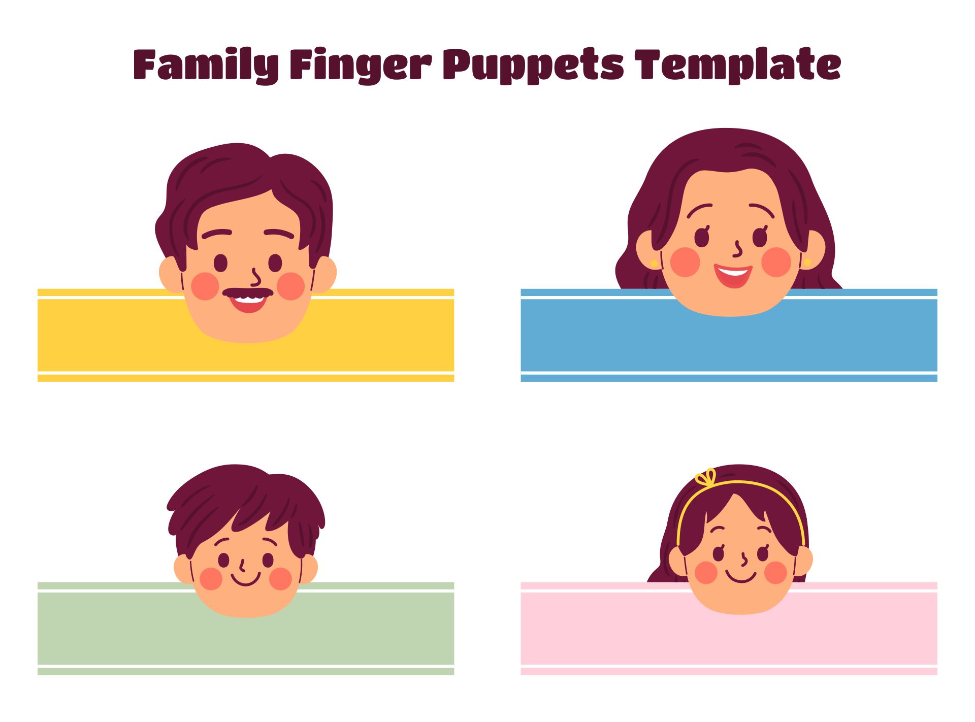 Printable Family Finger Puppet Template