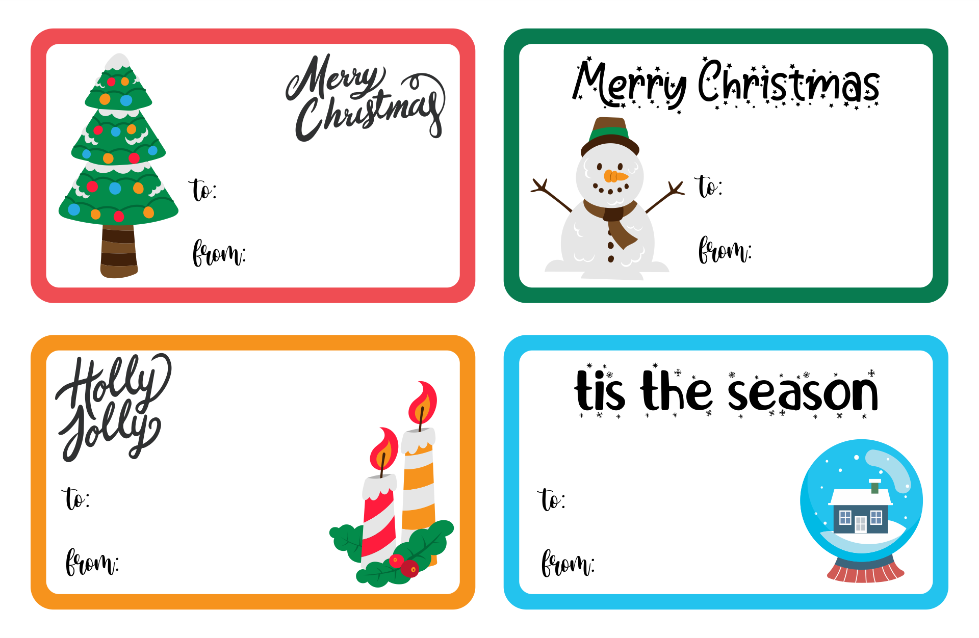 Printable Name Tags Christmas Add Your Own Text Images Or Company Logo