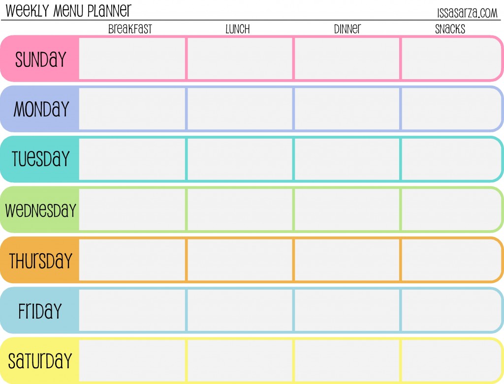 5 Best Images Of Printable Weekly Food Chart Free Printable Daily 