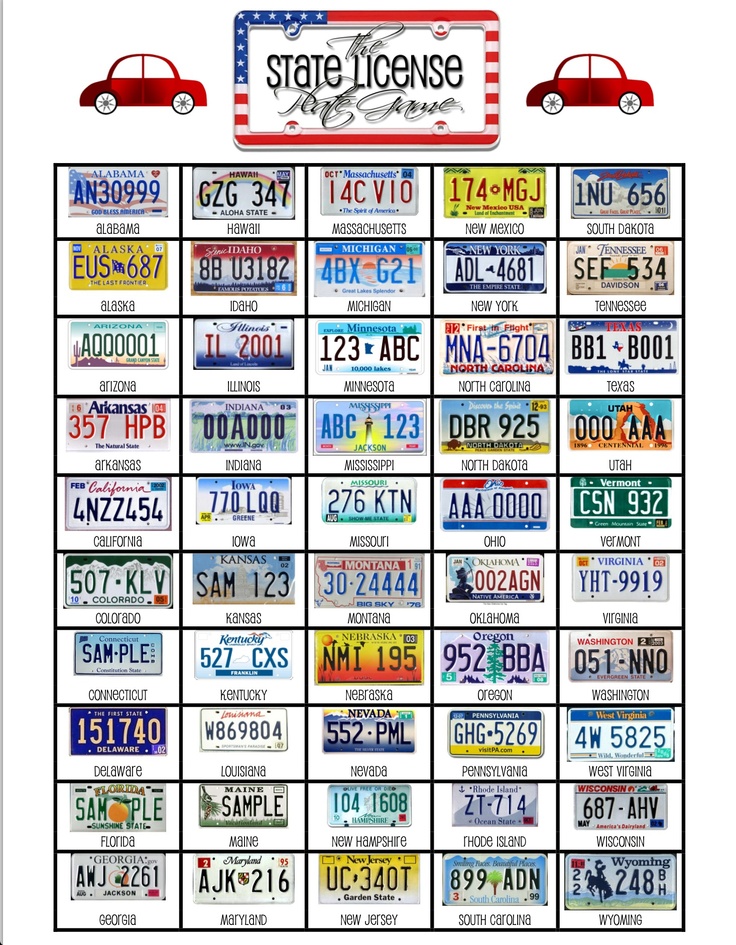 8 Best Images Of Printable 50 States License Plate State License 