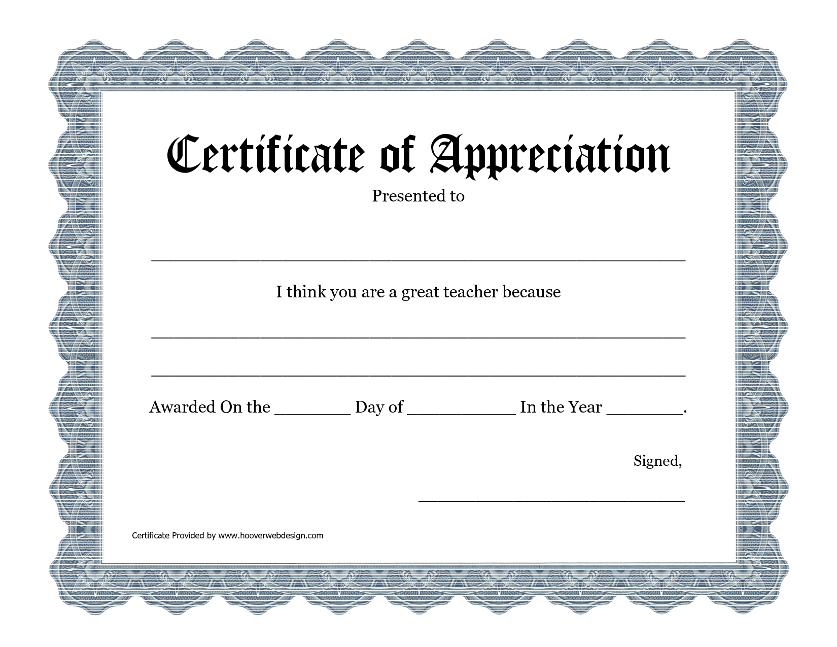 Printable Certificates of Appreciation Bing images