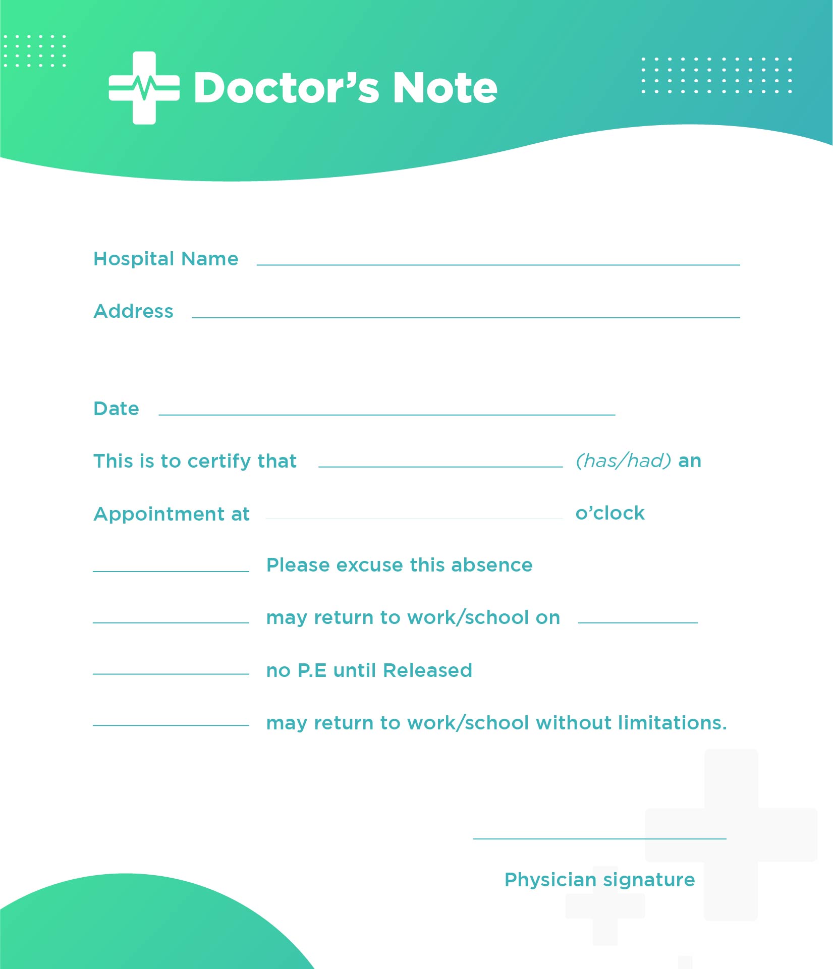 8 Best Images Of Blank Printable Doctor Note PDF Fake Doctors Note For School Doctor Excuse 