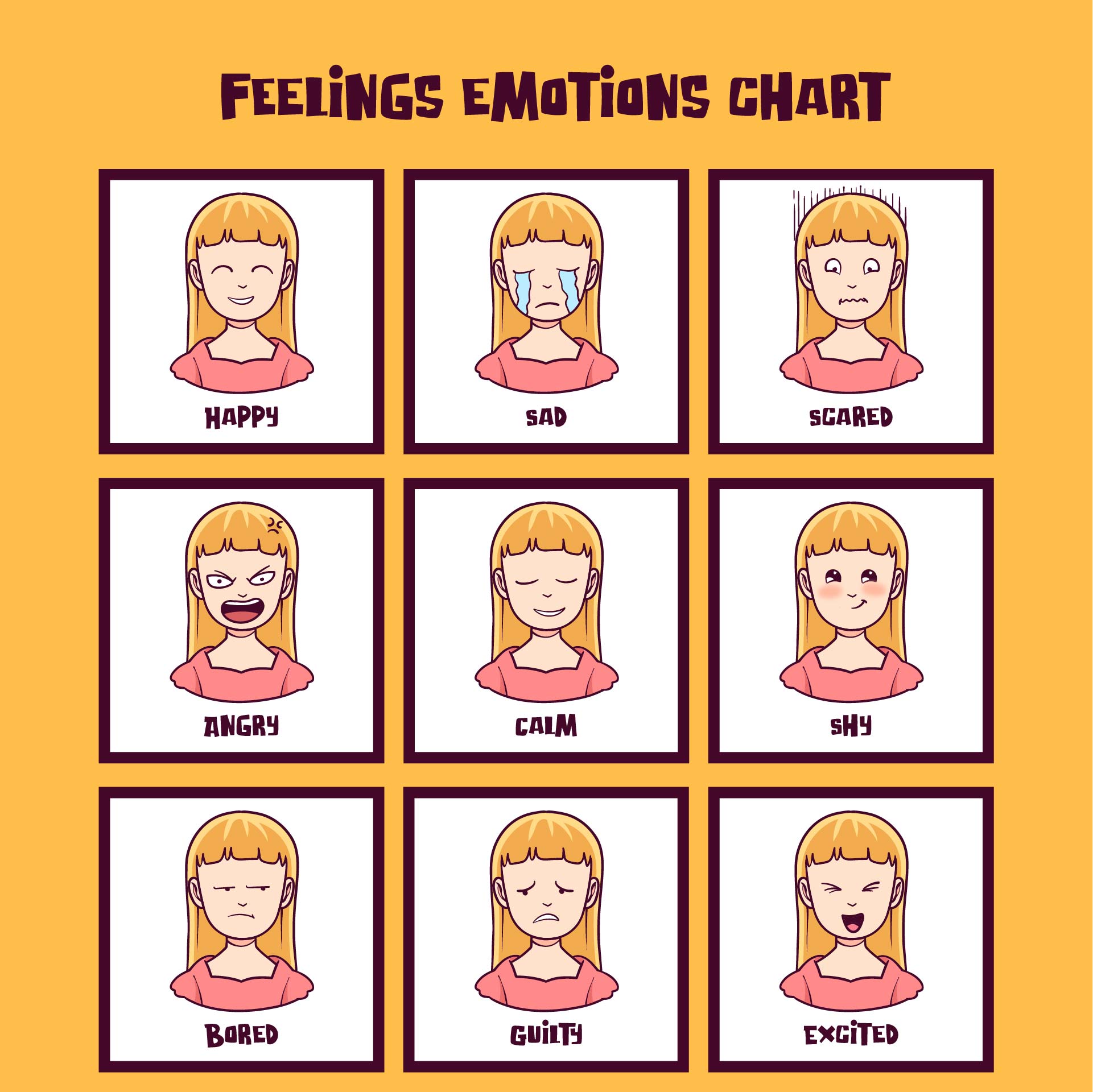 Emotions Faces Printable