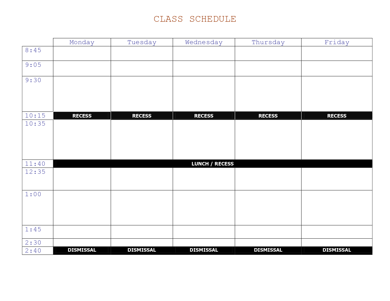 6 Best Images Of College Schedule Template Printable Free Printable