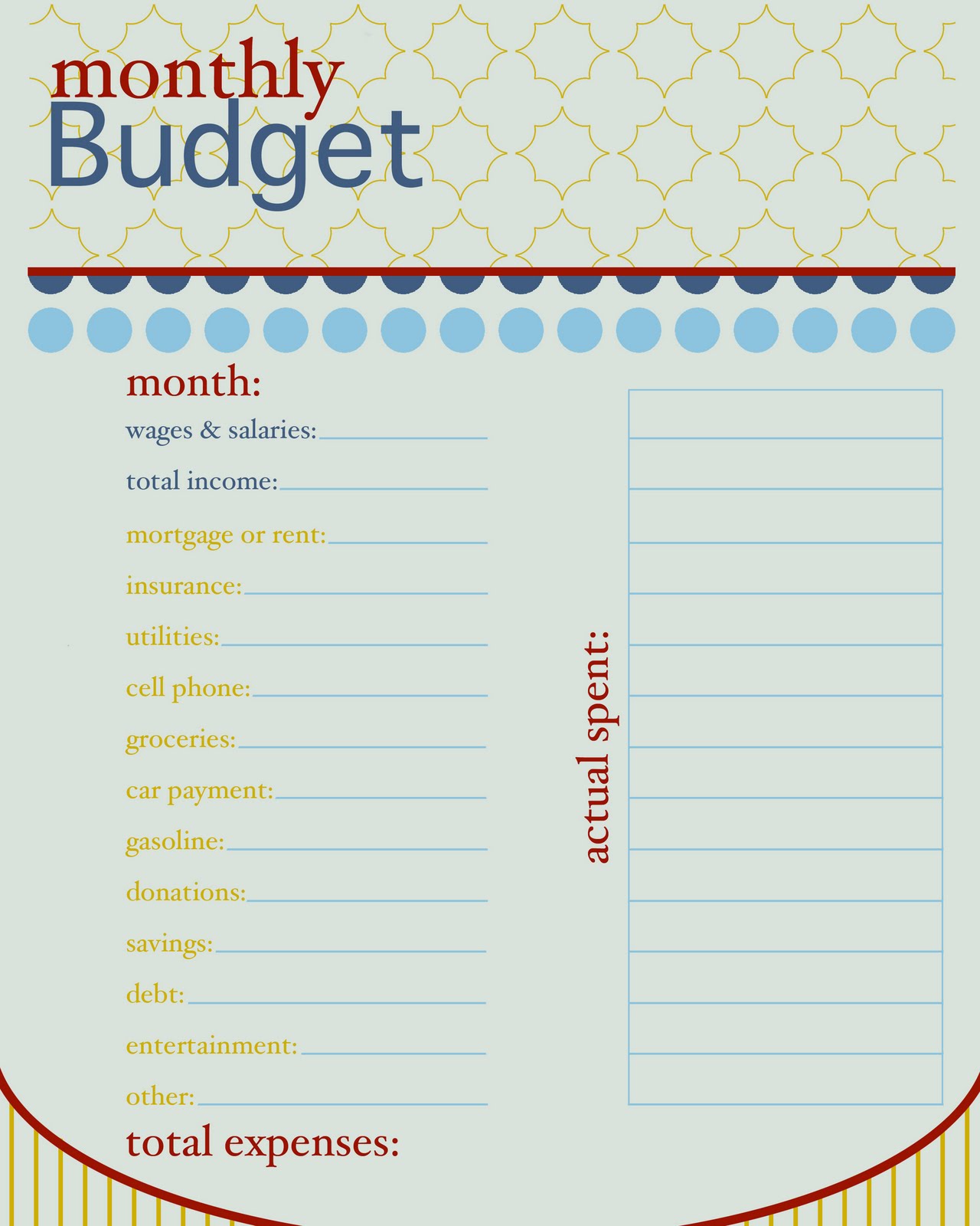 5 Best Images Of Free Printable Budget Worksheet Template Free 