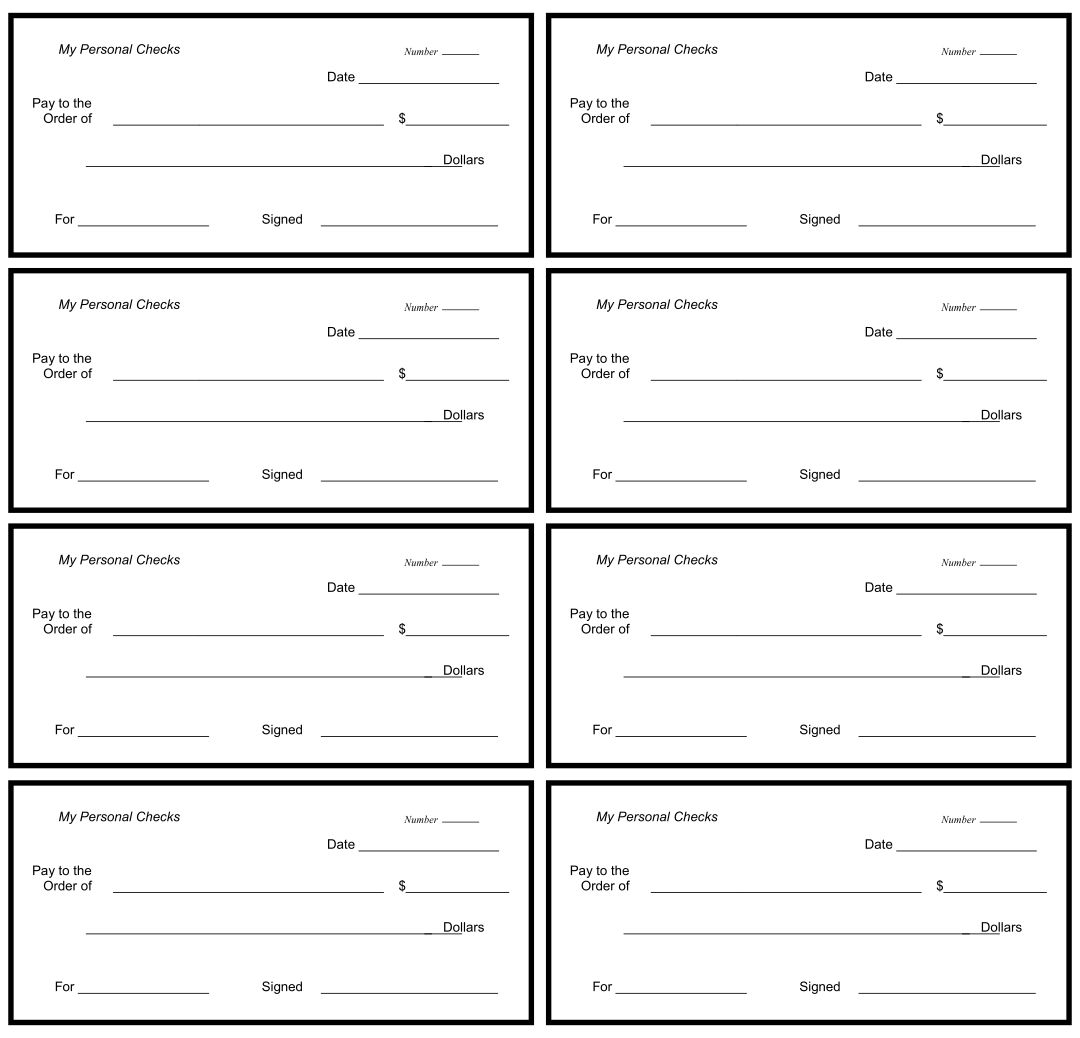 Printable Play Checks Template Images And Photos Finder