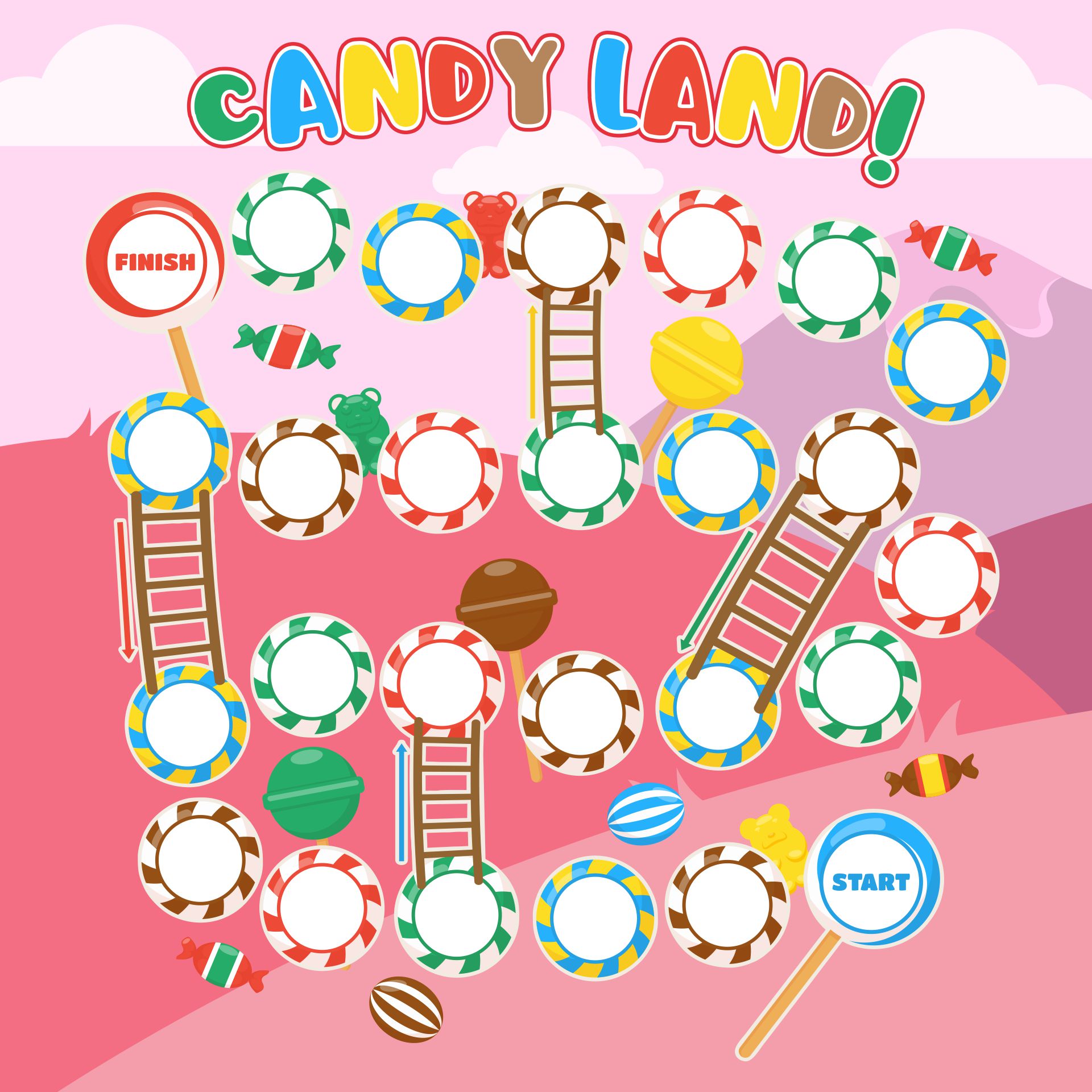 4 Best Images of Printable Candyland Board Game - Candyland Game Board