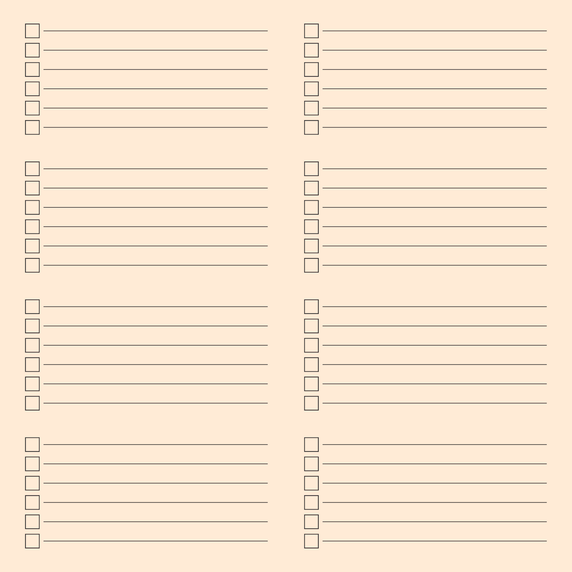Free Printable Blank Checklist