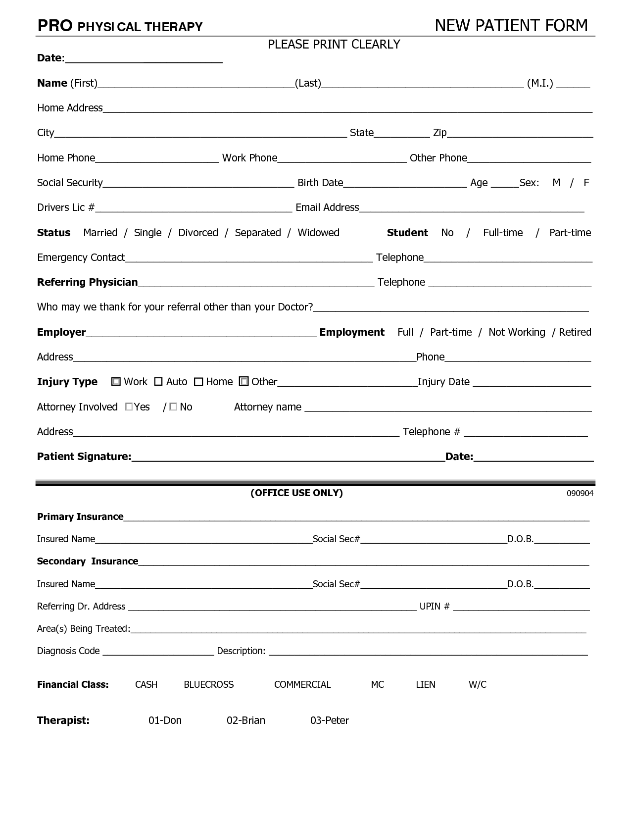 Physical Form Printable Printable Forms Free Online