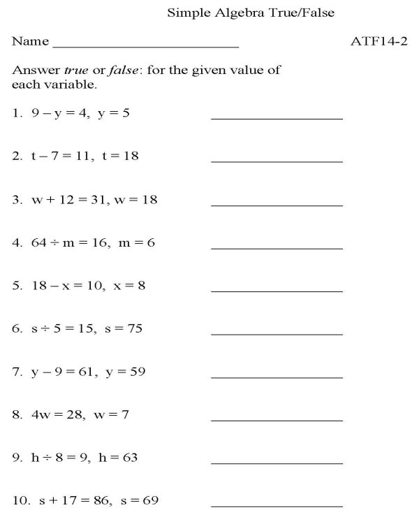 7 Best Images Of College Algebra Worksheets Printable Algebra Math Worksheets Printable