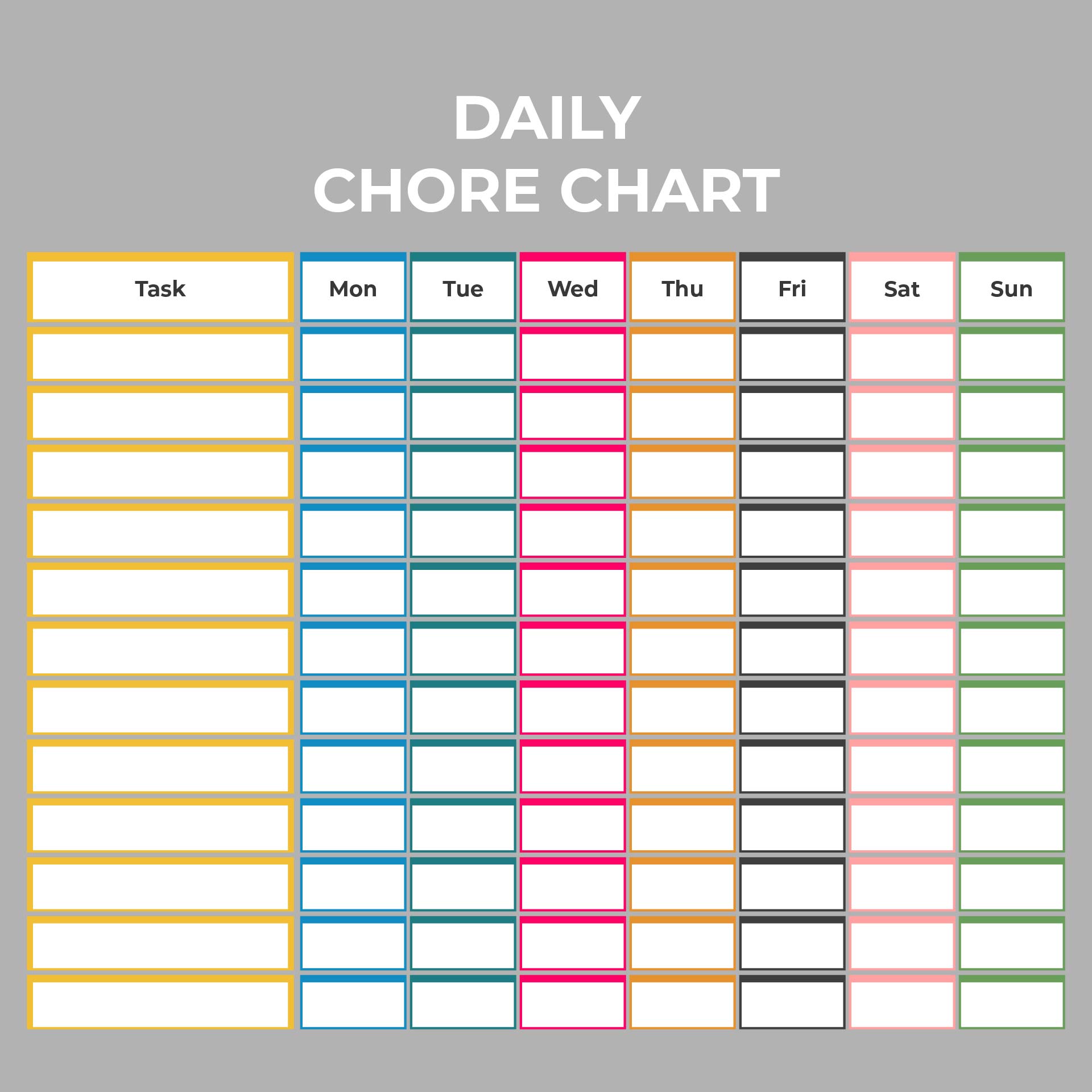 Printable Charts Blank