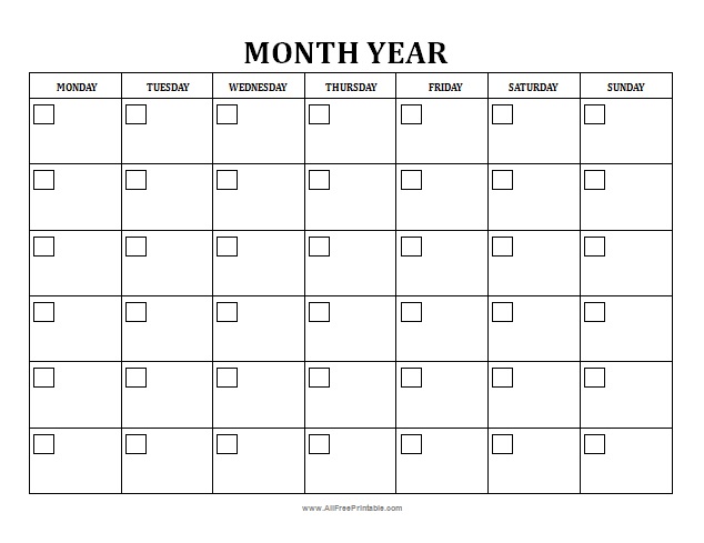 9 Best Images Of Free Blank Monthly Calendar Printable Blank Monthly 