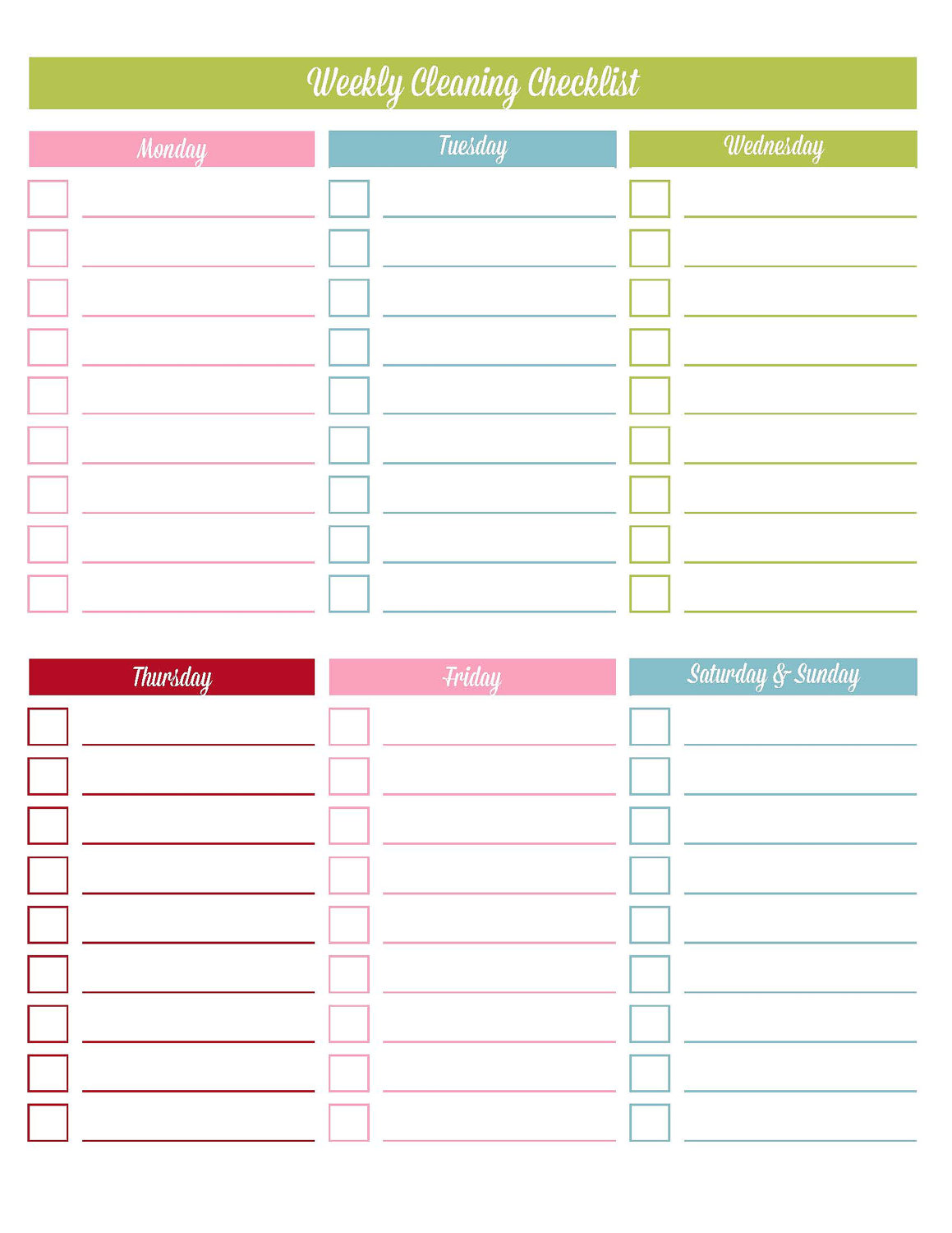 Weekly To Do List Template Free Printable