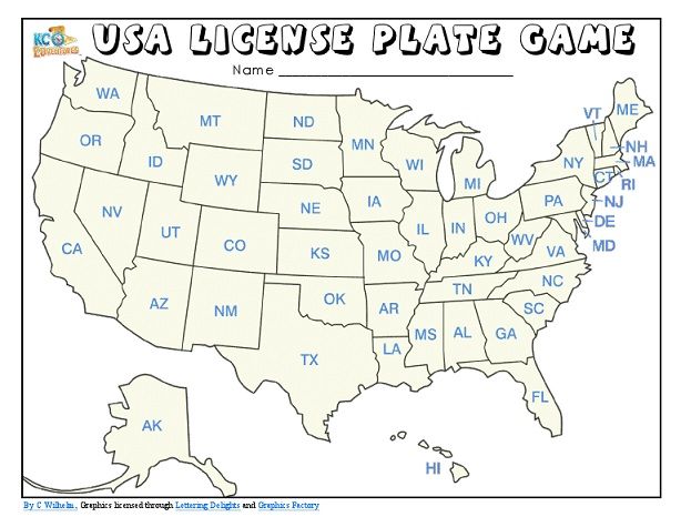 4 Best Images Of License Plate Travel Game Printable State License 