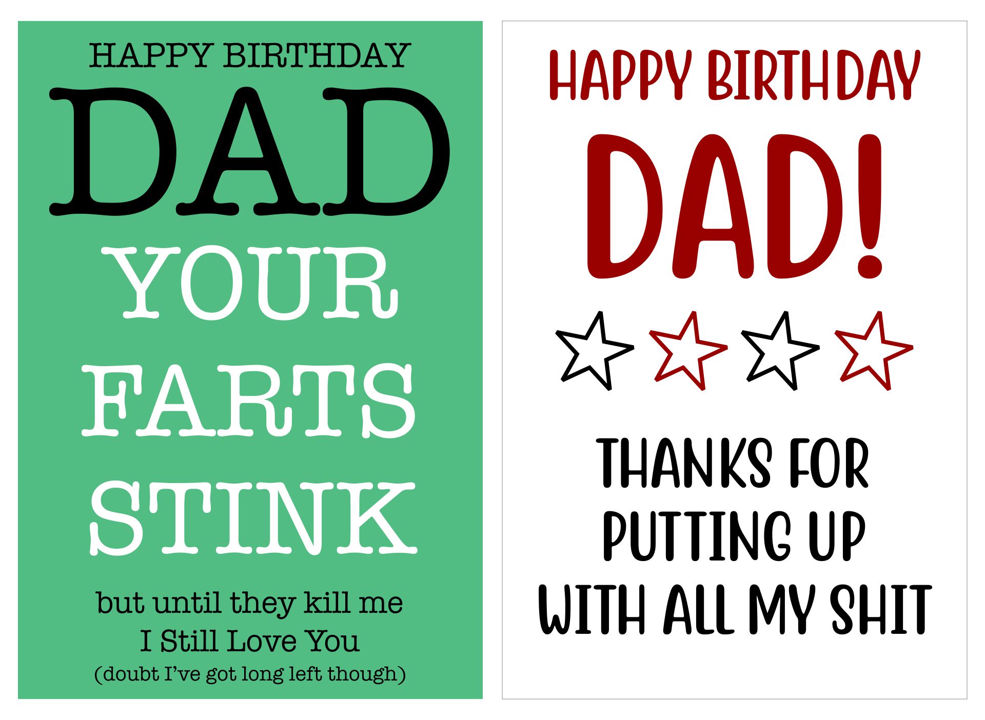 Printable Birthday Card For Dad Printable Word Searches