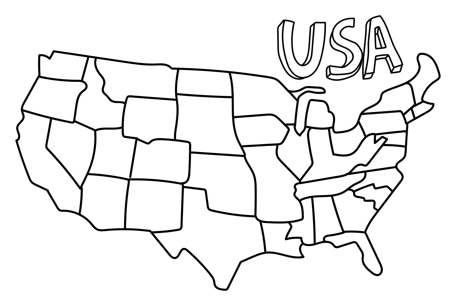 Coloring Page Map Of Usa Map Of World