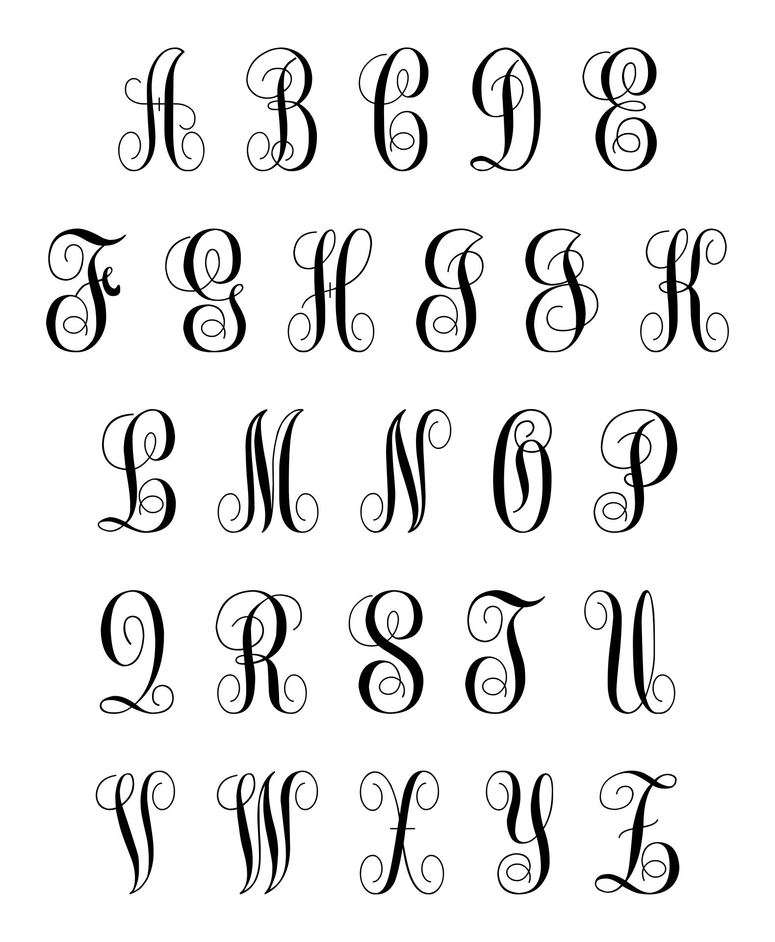 cool handwriting styles alphabet