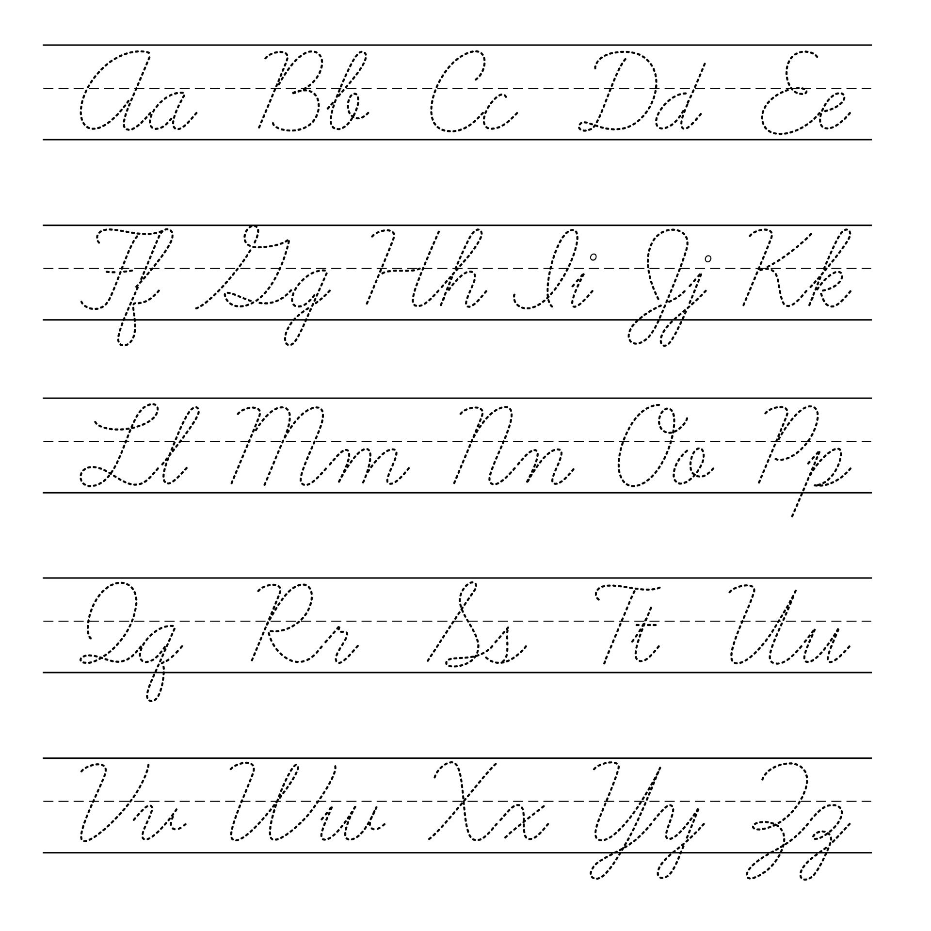 2 Inch Free Printable Individual 149 Cursive Uppercase Letter
