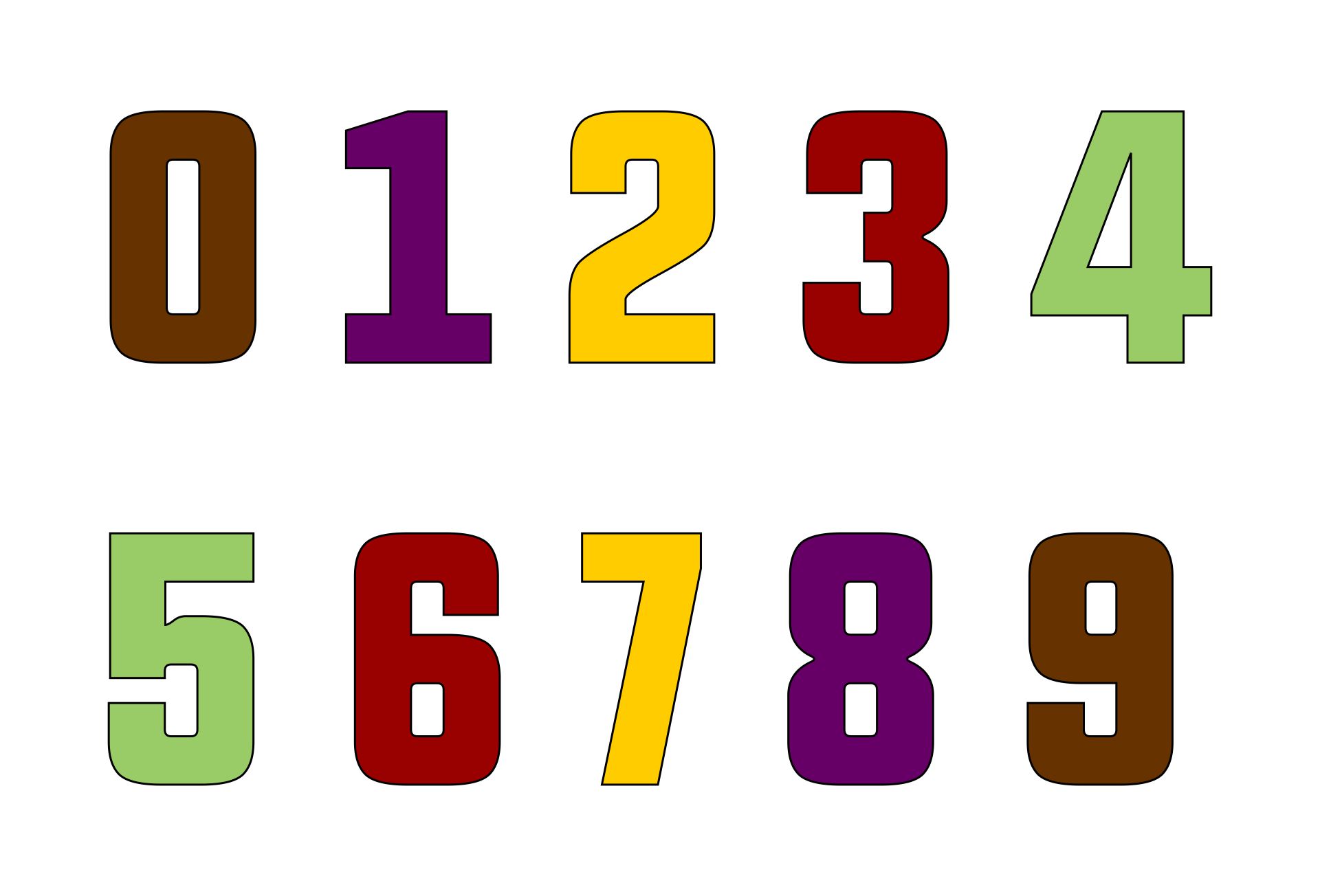Printable Numbers 0 9  Printable numbers, Free printable numbers