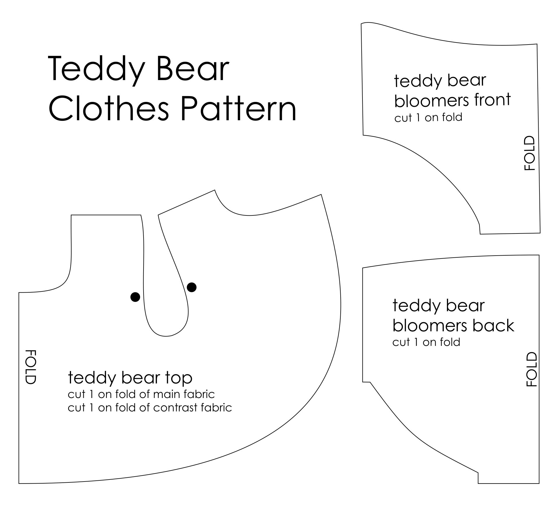 free teddy bear clothing patterns