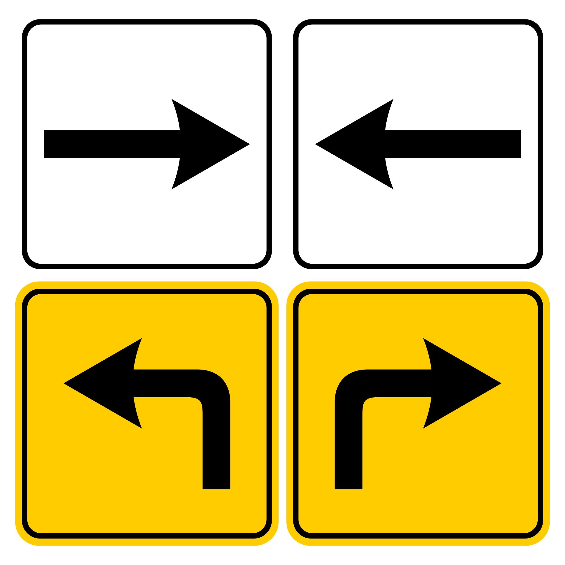 directional signs with arrows