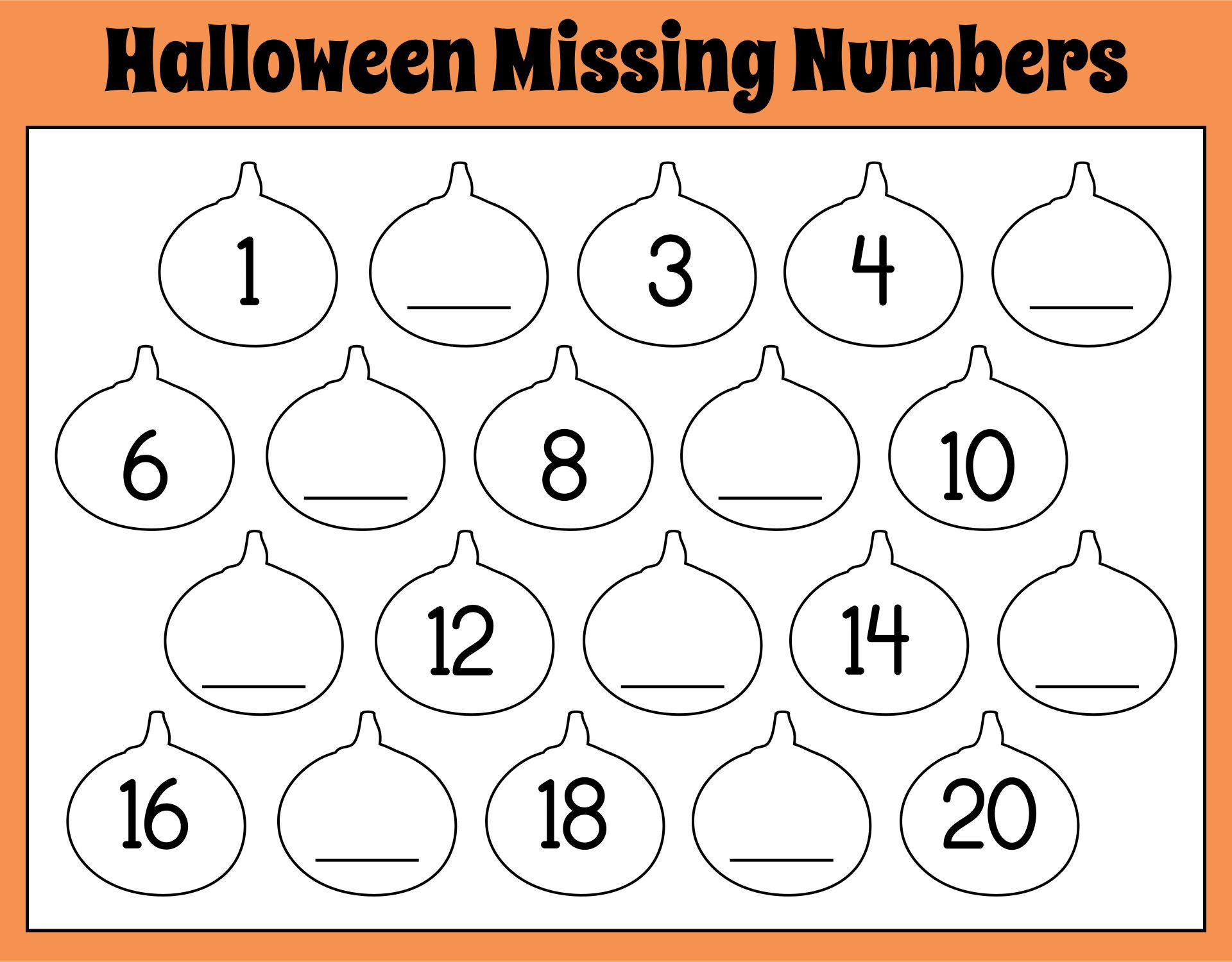 Printable Halloween Math Games