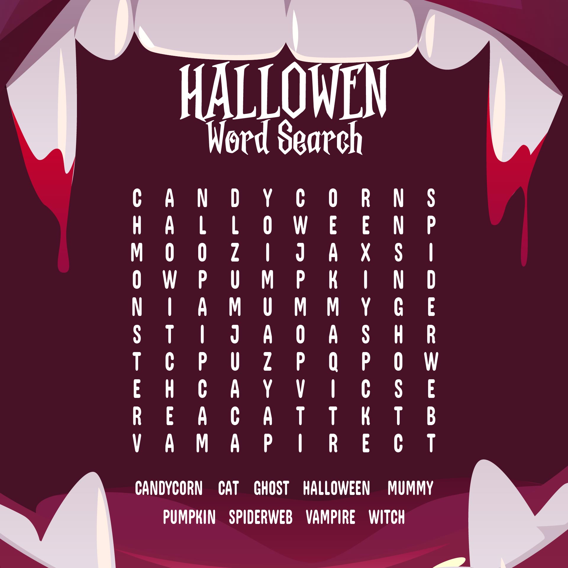 Trick Or Treat Halloween Word Search Free Printable