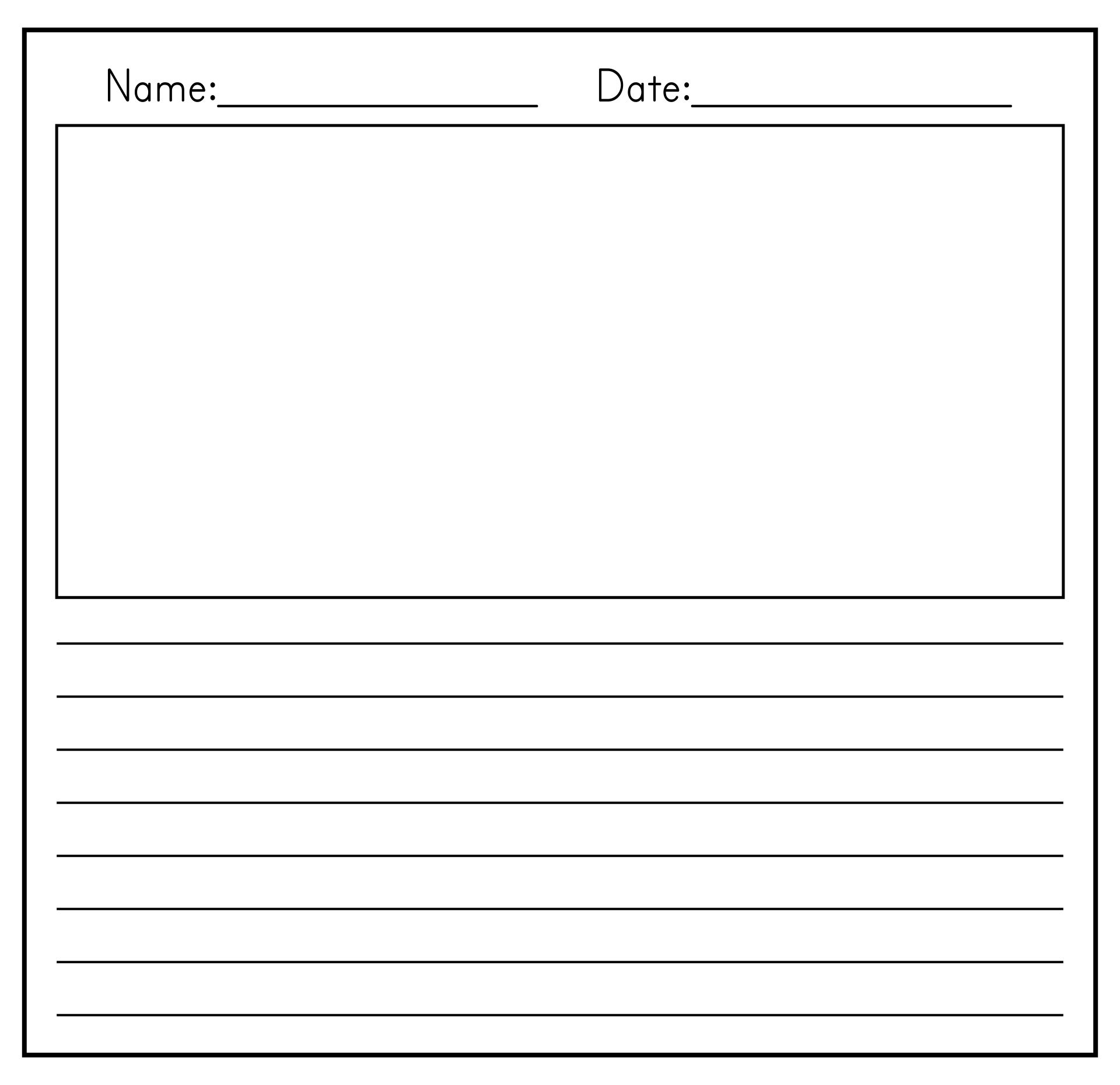 Lined Paper with Picture Box – Free Printable