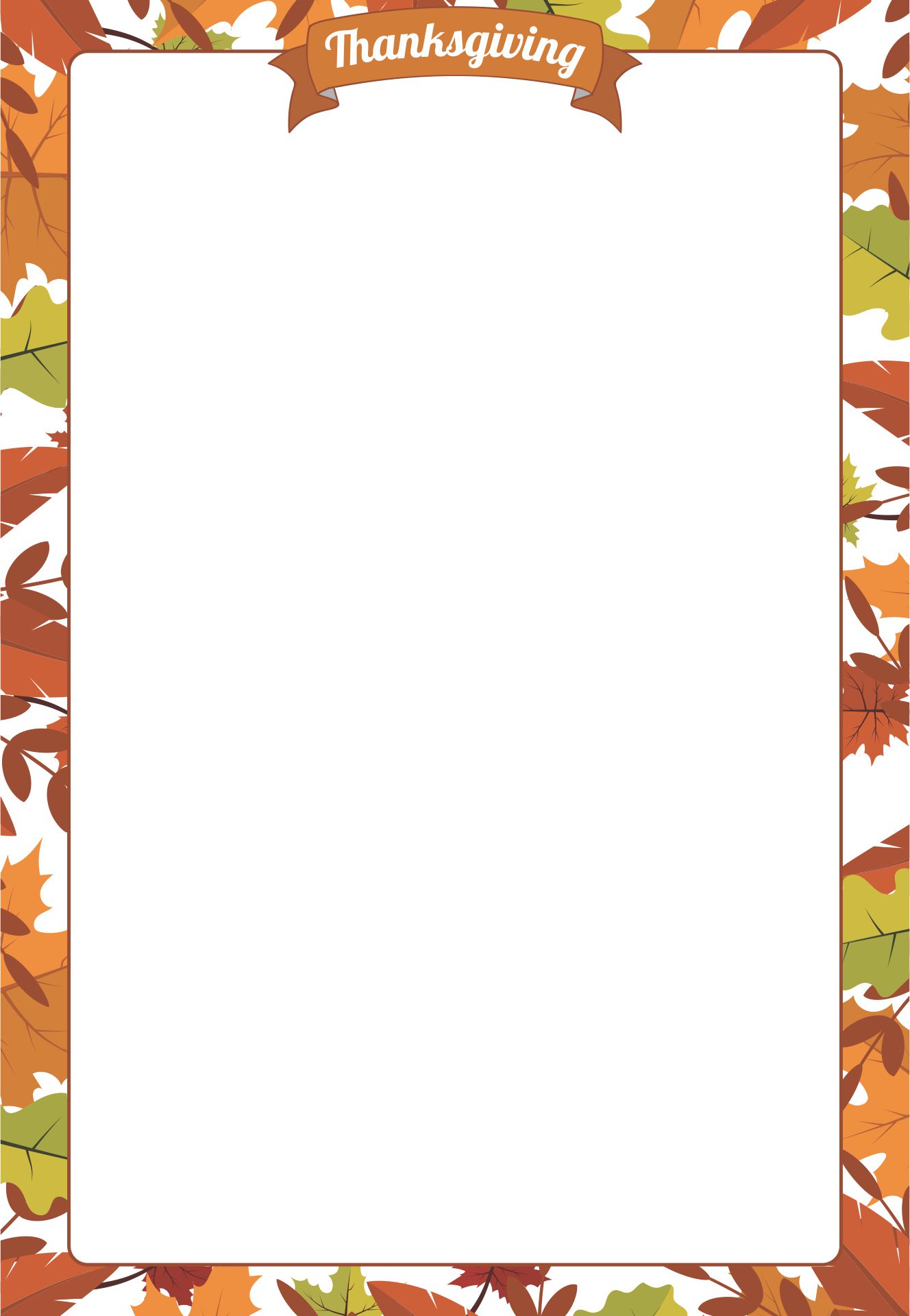 free thanksgiving borders for word