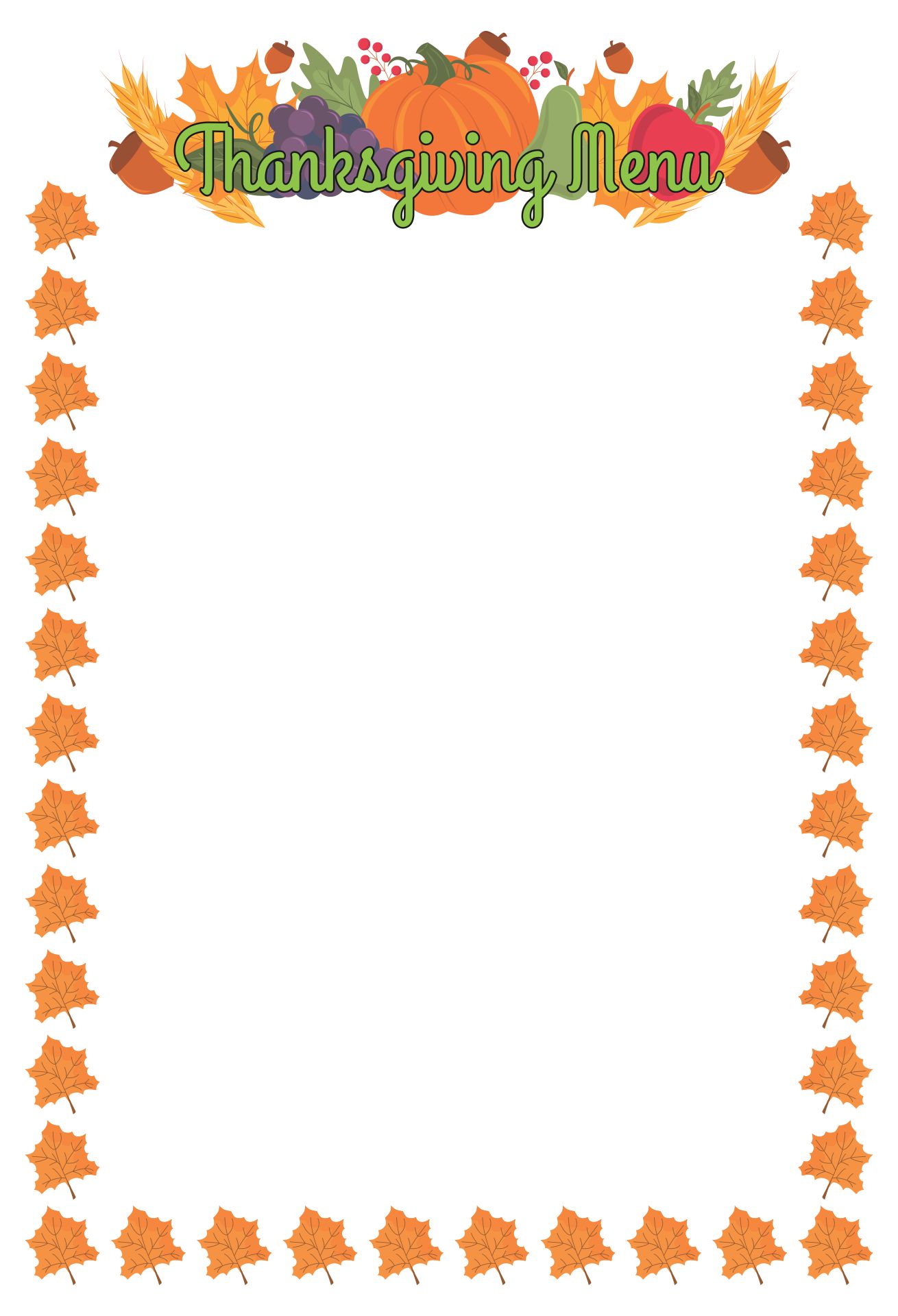 thanksgiving borders for word documents free