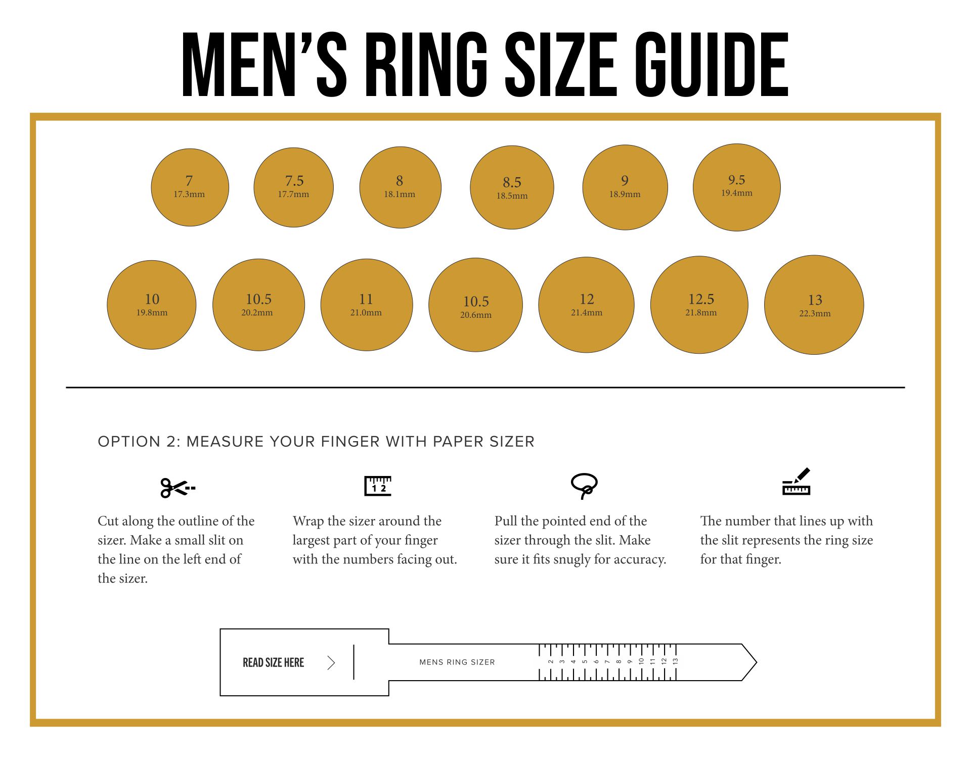 FREE PRINTABLE RING FINGER SIZE CHART  Printable ring size chart, Ring  sizes chart, Mens ring sizes