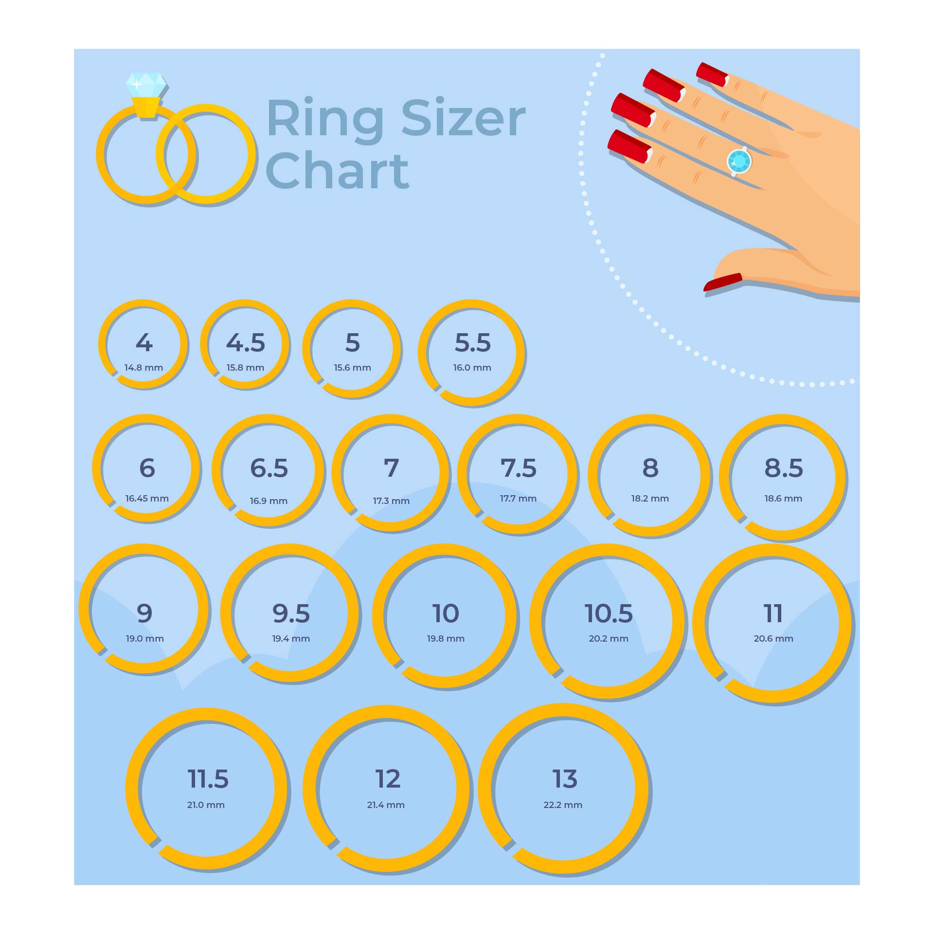 Free Personal Printable Ring Sizer Chart Template - Download in