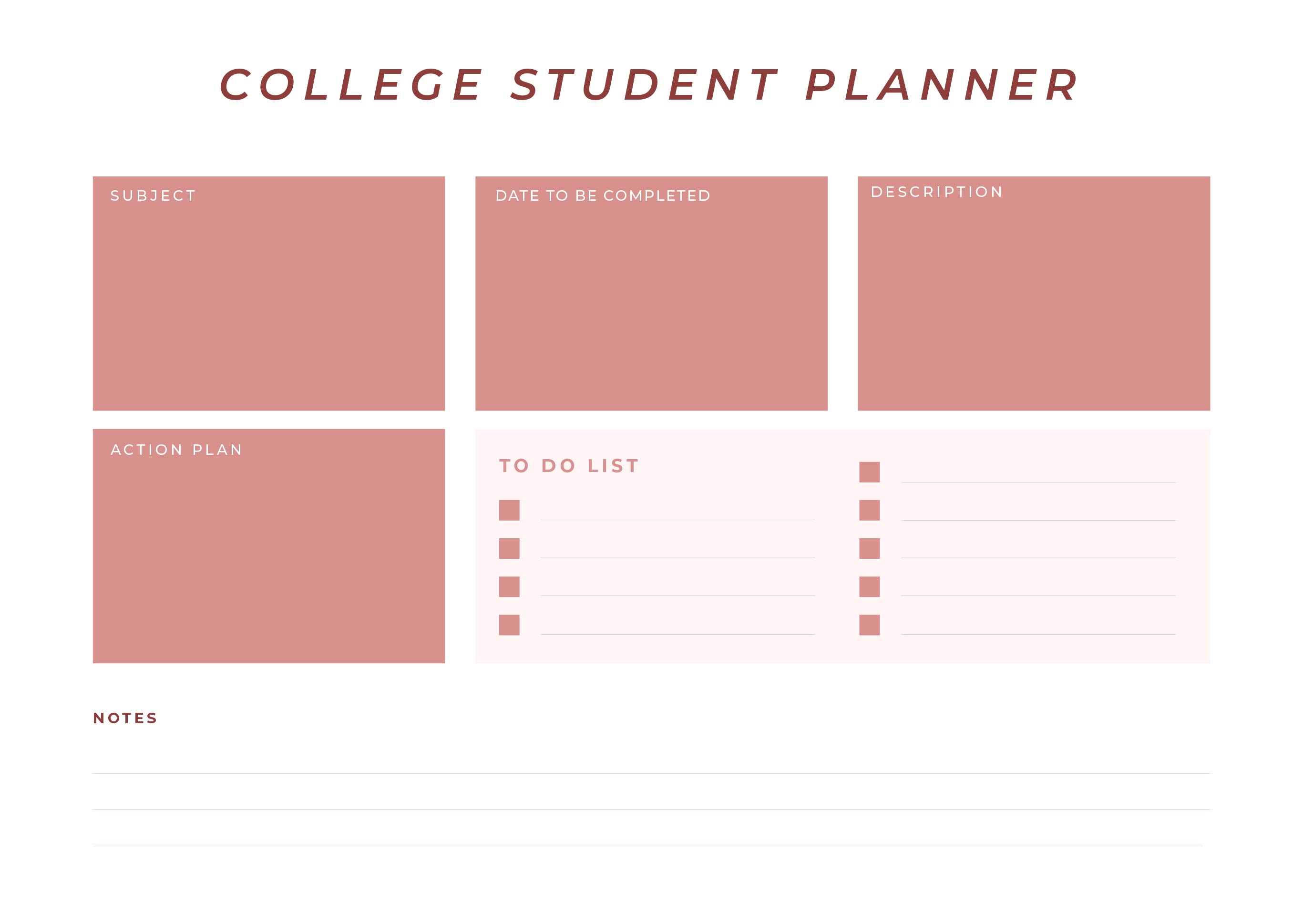 10 best student homework planners cute planners printable printablee com