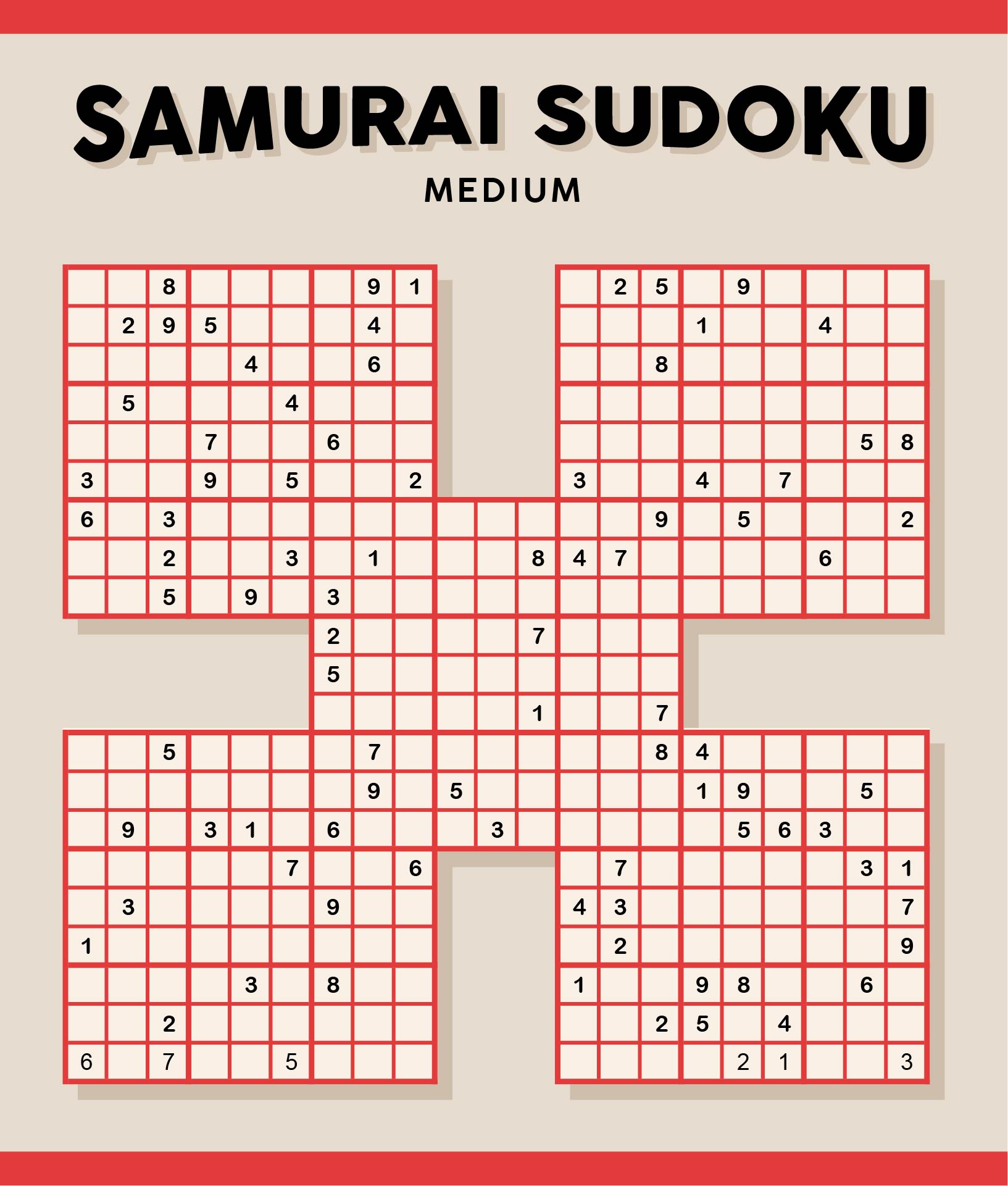 10 best printable samurai sudoku grid printablee com