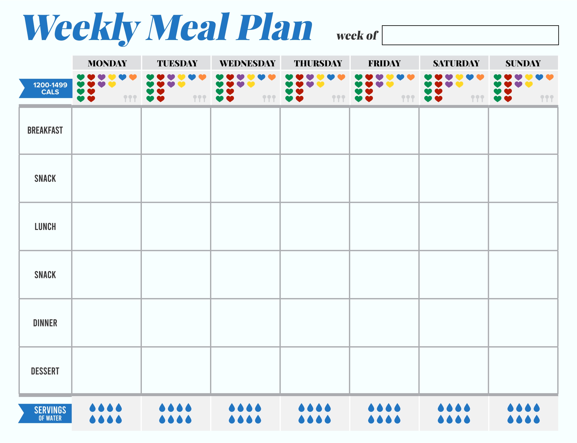 Free printable 21 Day Fix meal planning sheets