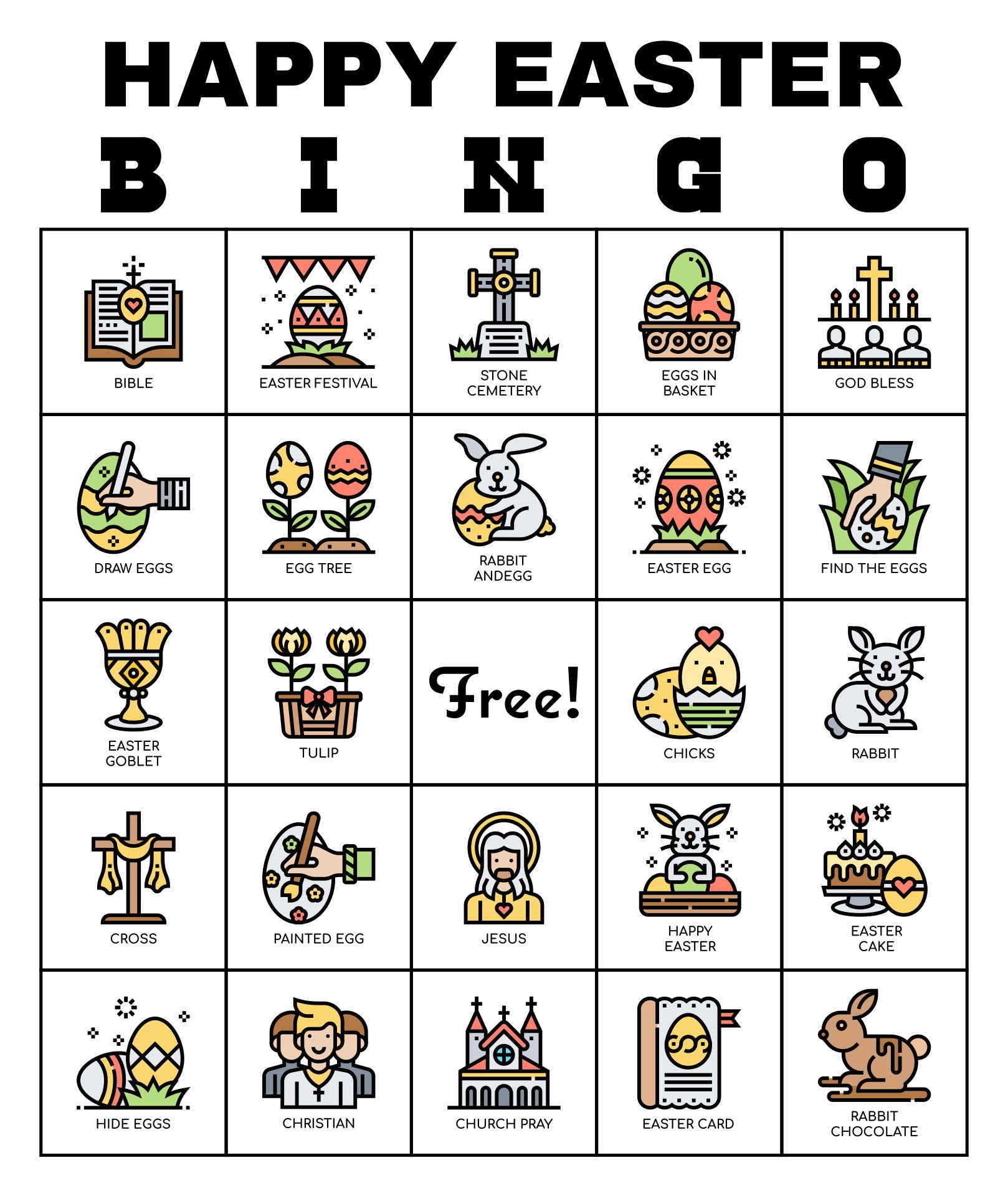 Printable Easter Bingo For Adults