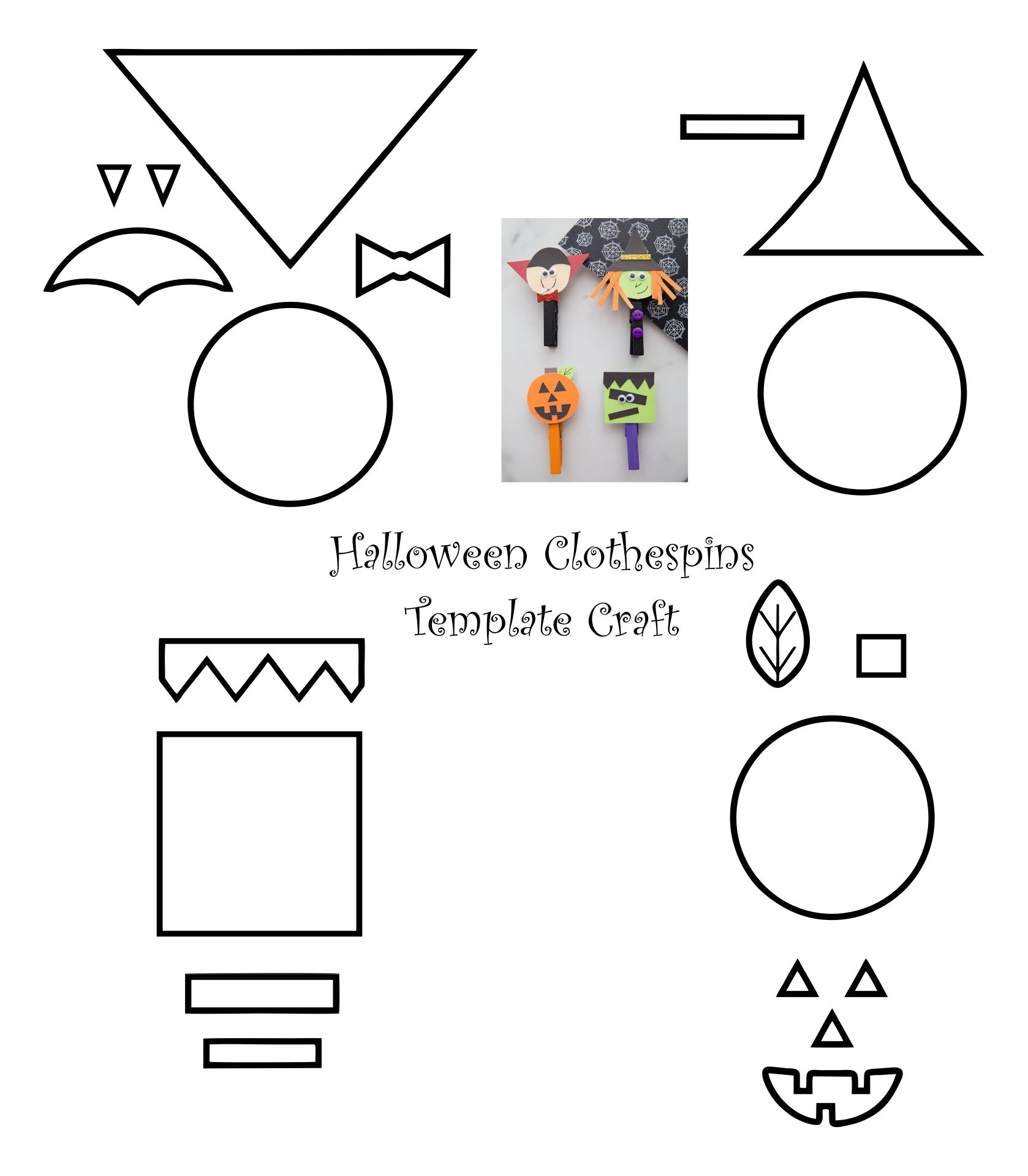 Halloween Clothespins Printable Template Craft For Kids