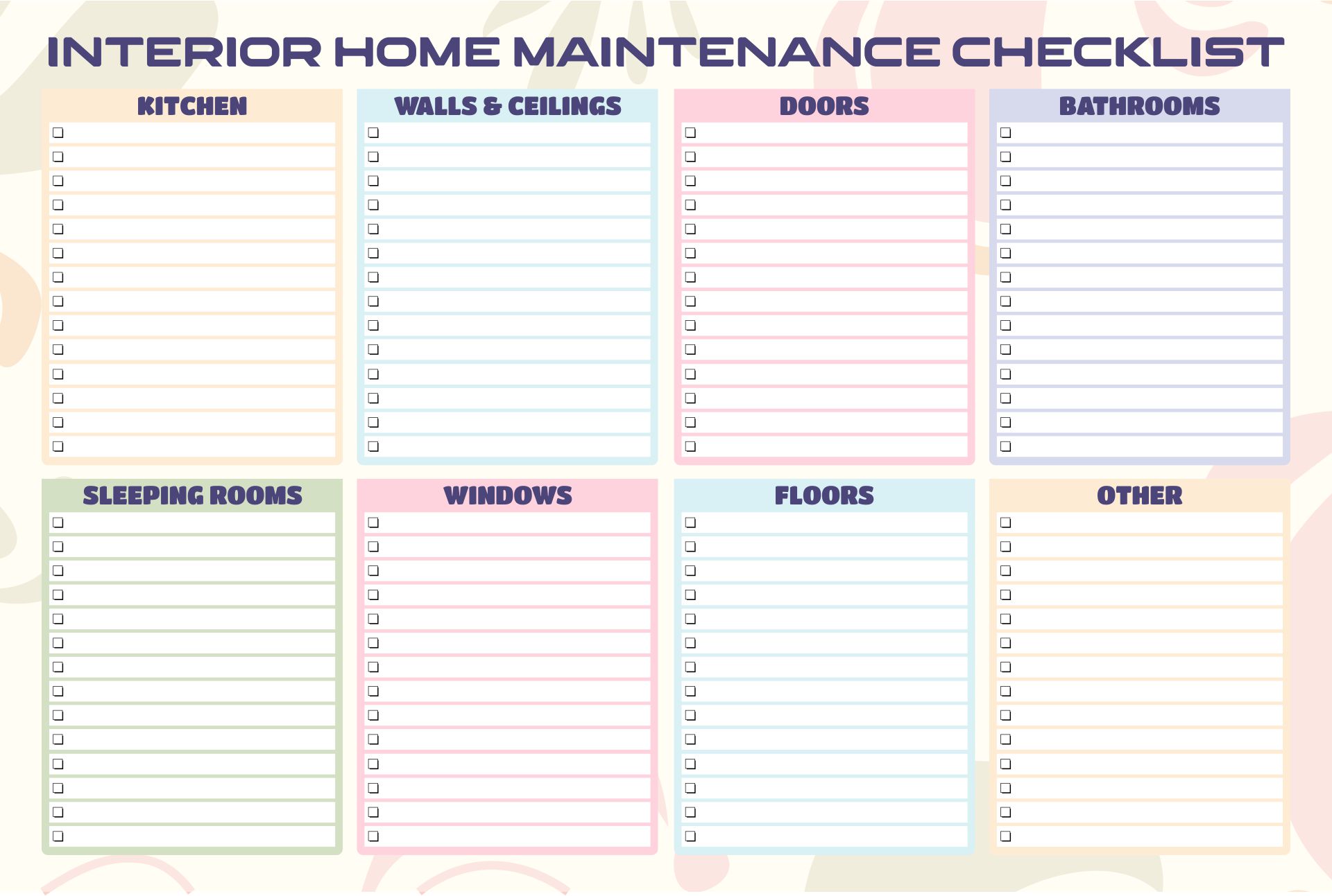 Home Maintenance Checklist – 10 Easy Things to do Monthly