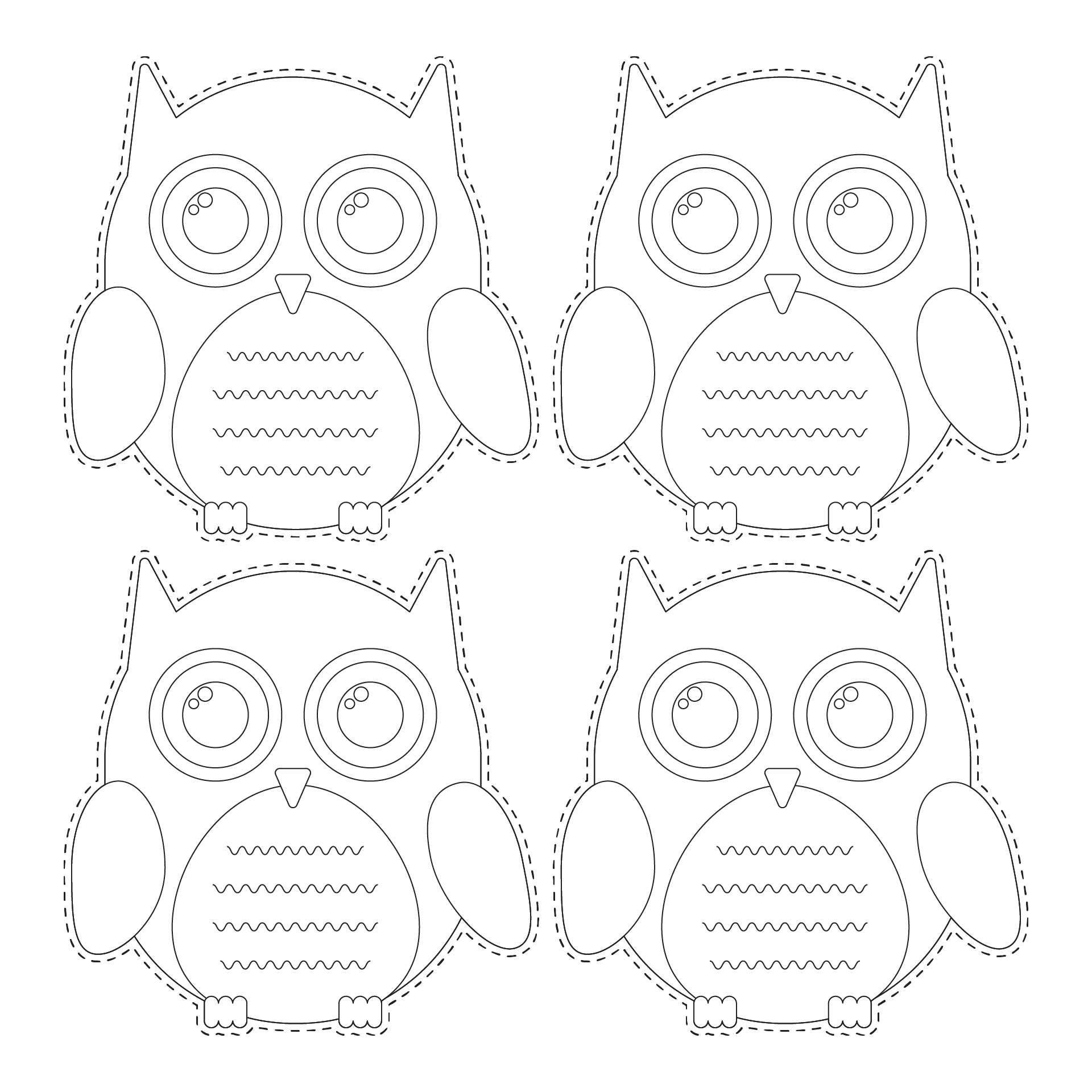 Cute And Easy Printable Owl Template