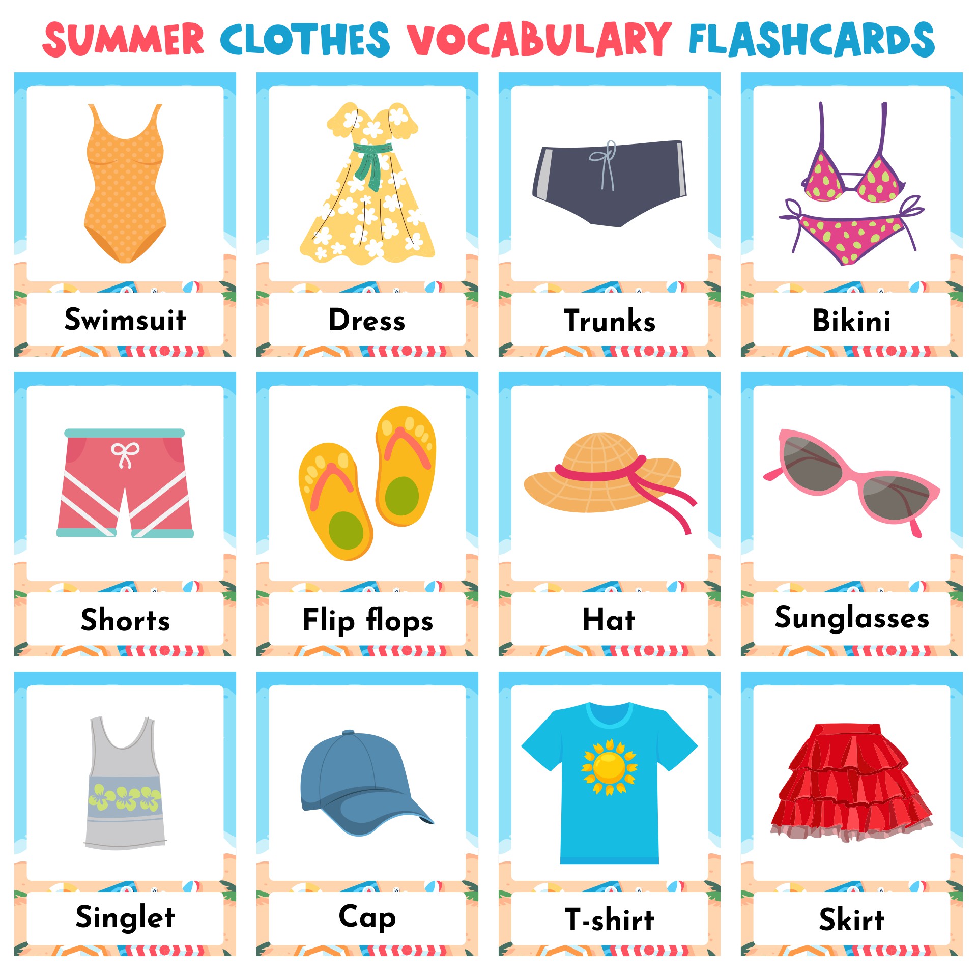 Free Preschool Printables Summer Clothes