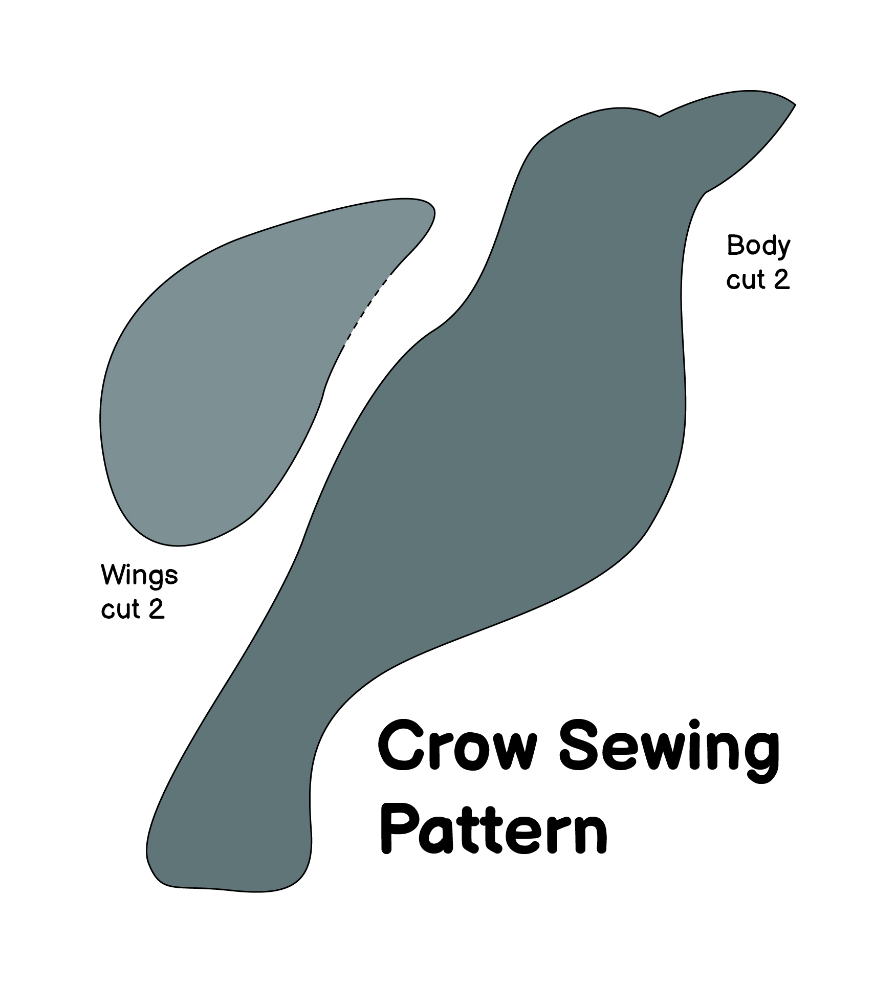 Crow Sewing Pattern