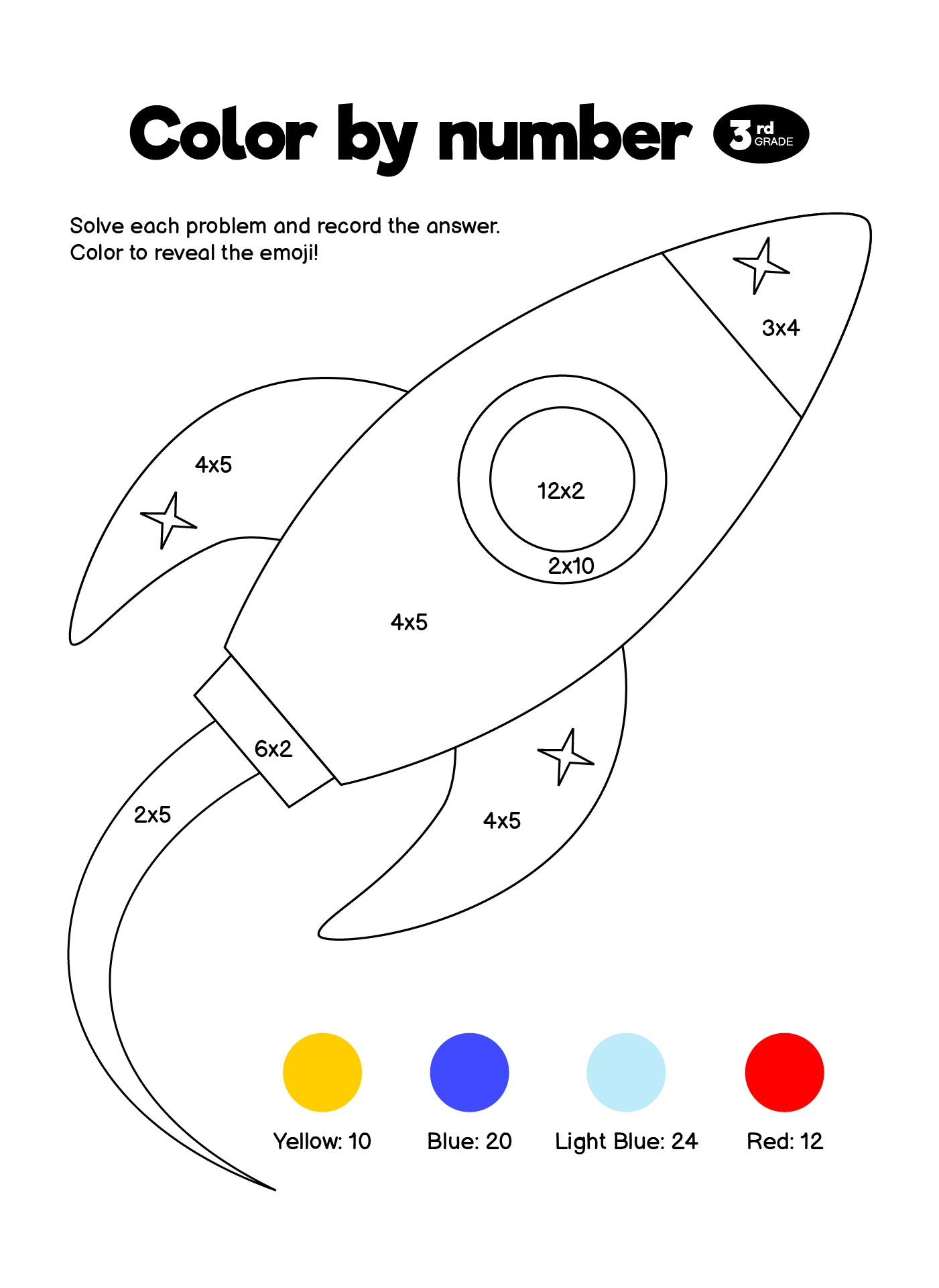 3rd Grade Multiplication Coloring Pages