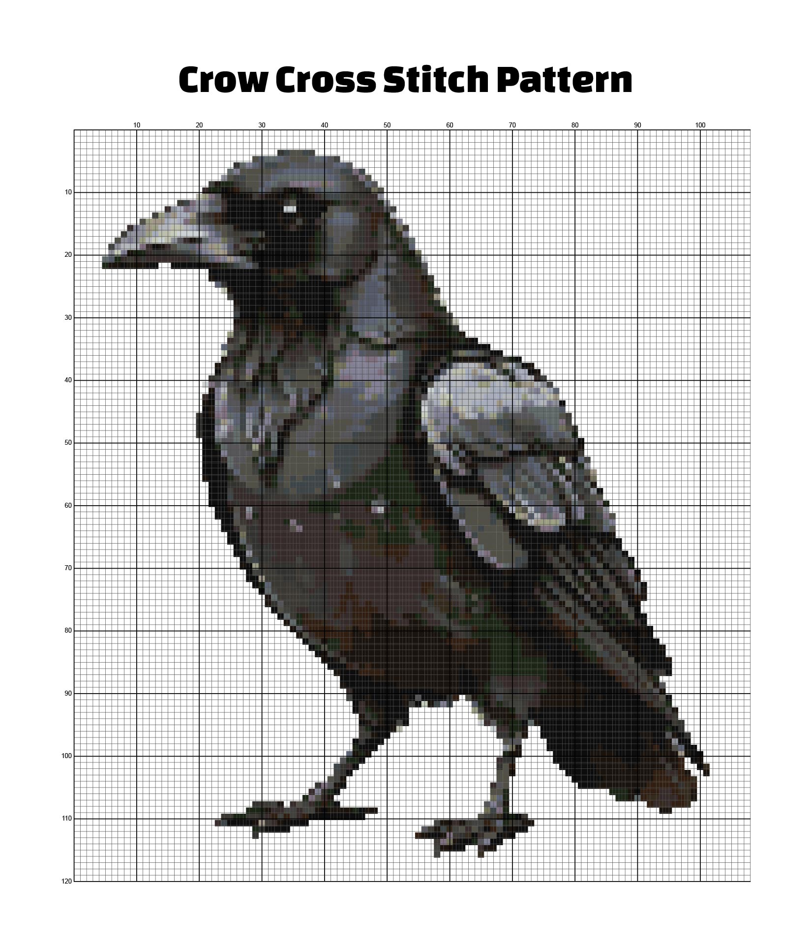 Crow Cross Stitch Pattern