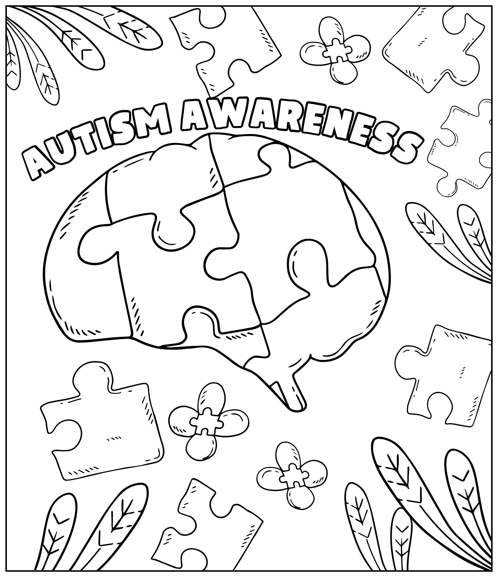 ASD Autism Spectrum Disorder Coloring Page