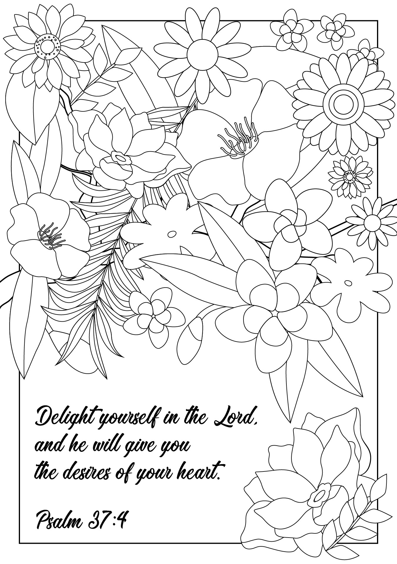 Lord Coloring Page With Flowers