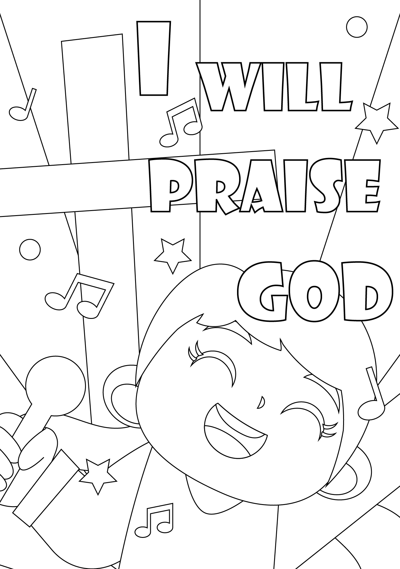 I Will Praise God Coloring Page